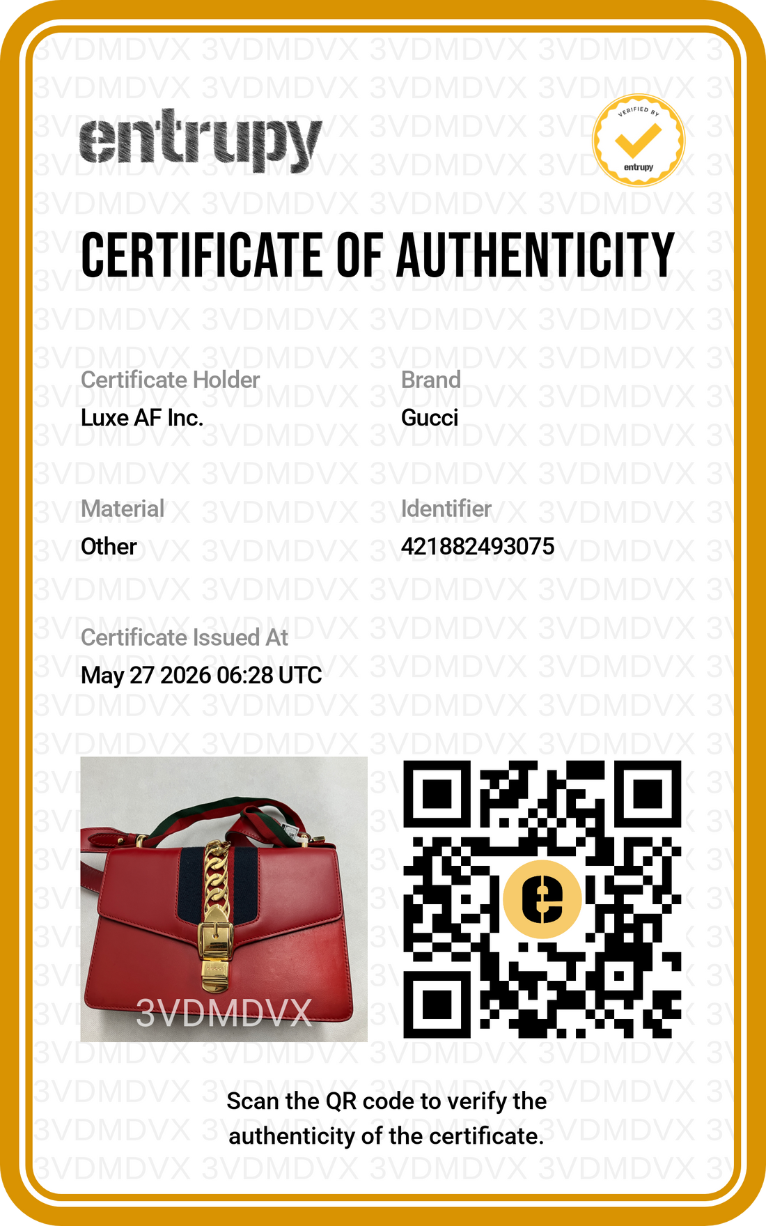 Gucci Sylvie Red Leather Medium Size Shoulder Bag GG1340