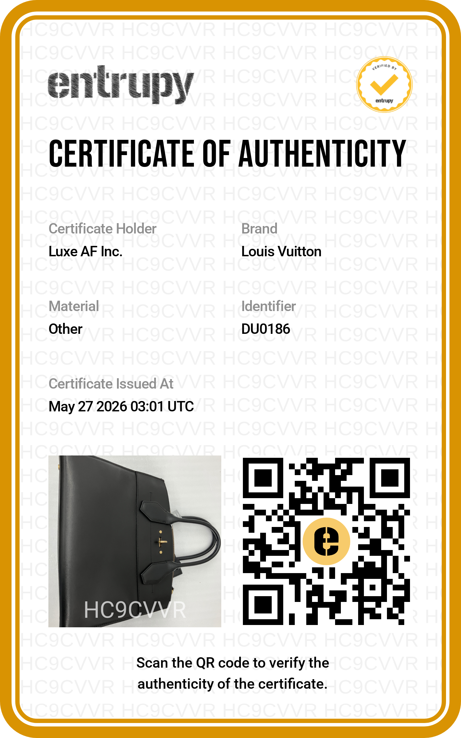 Louis Vuitton City Steamer Black Grained Leather Handle Bag LV2846