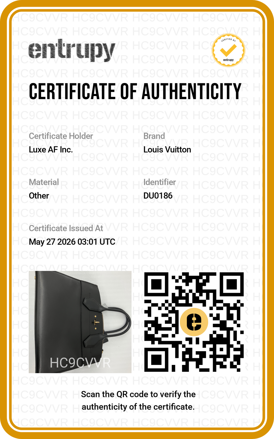 Louis Vuitton City Steamer Black Grained Leather Handle Bag LV2846