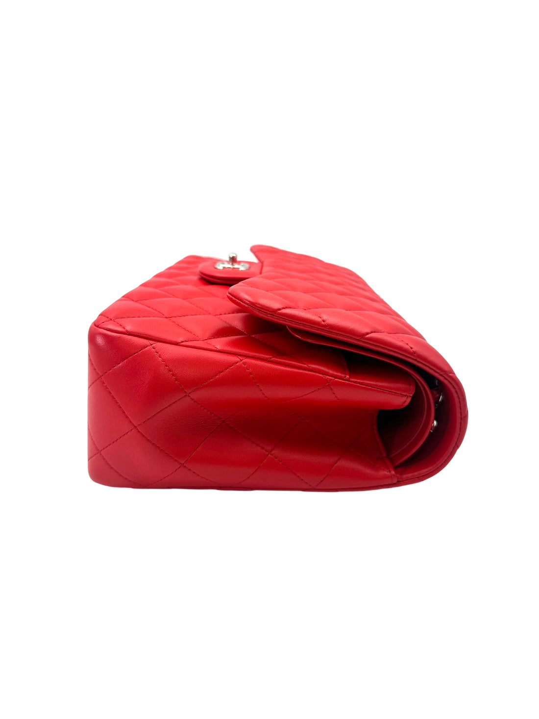 Chanel Classic Flap Red Quilted Leather Flap Bag With Gold Buckle(22***68) CC2032