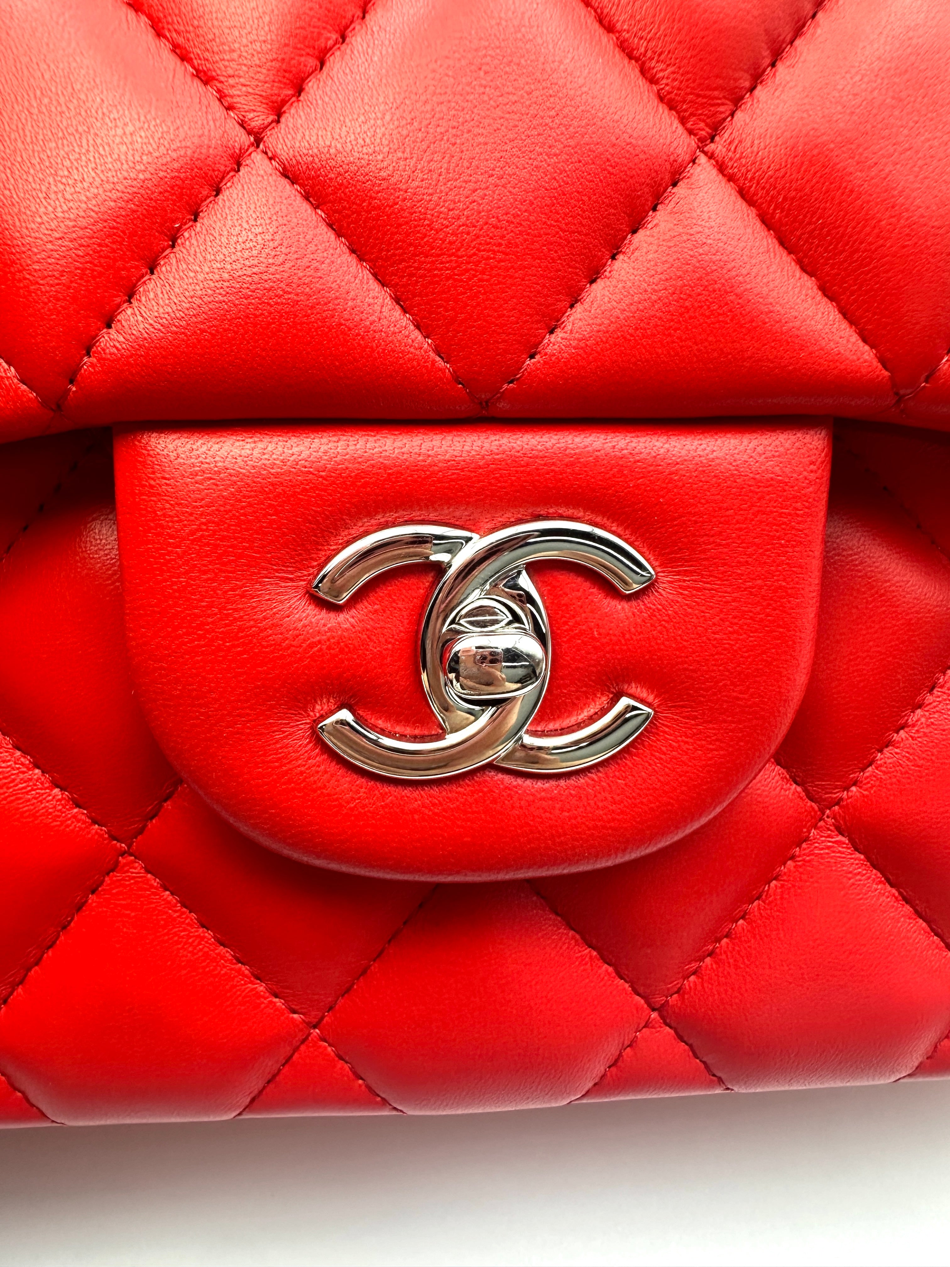 Chanel Classic Flap Red Quilted Leather Flap Bag With Gold Buckle(22***68) CC2032