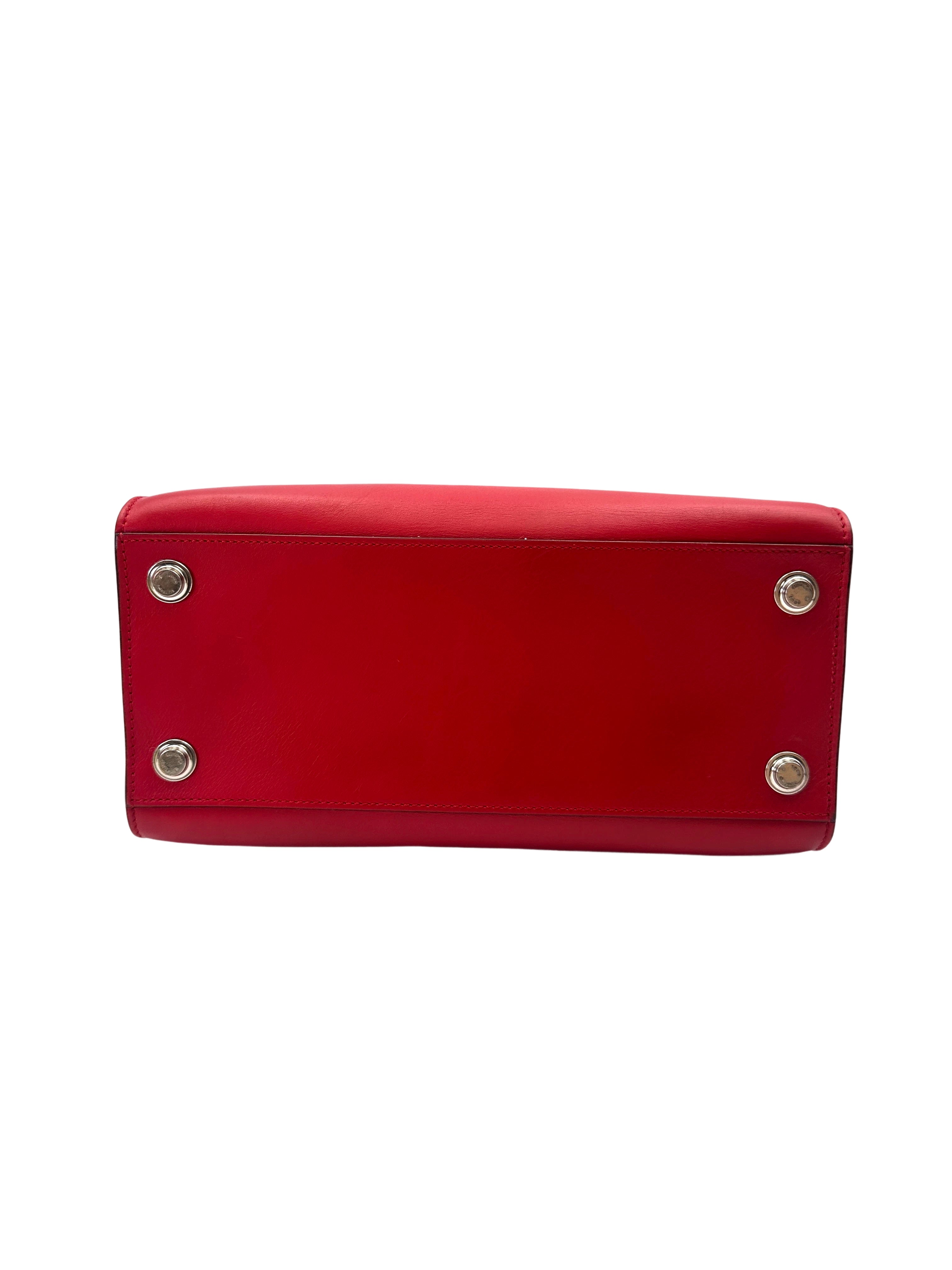 Louis Vuitton City Steamer Red Grained Leather Handle Bag LV2850