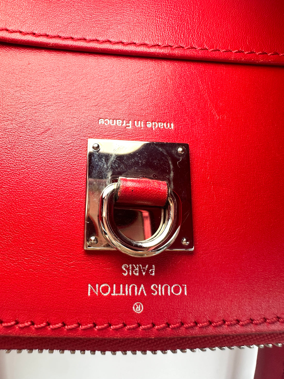 Louis Vuitton City Steamer Red Grained Leather Handle Bag LV2850