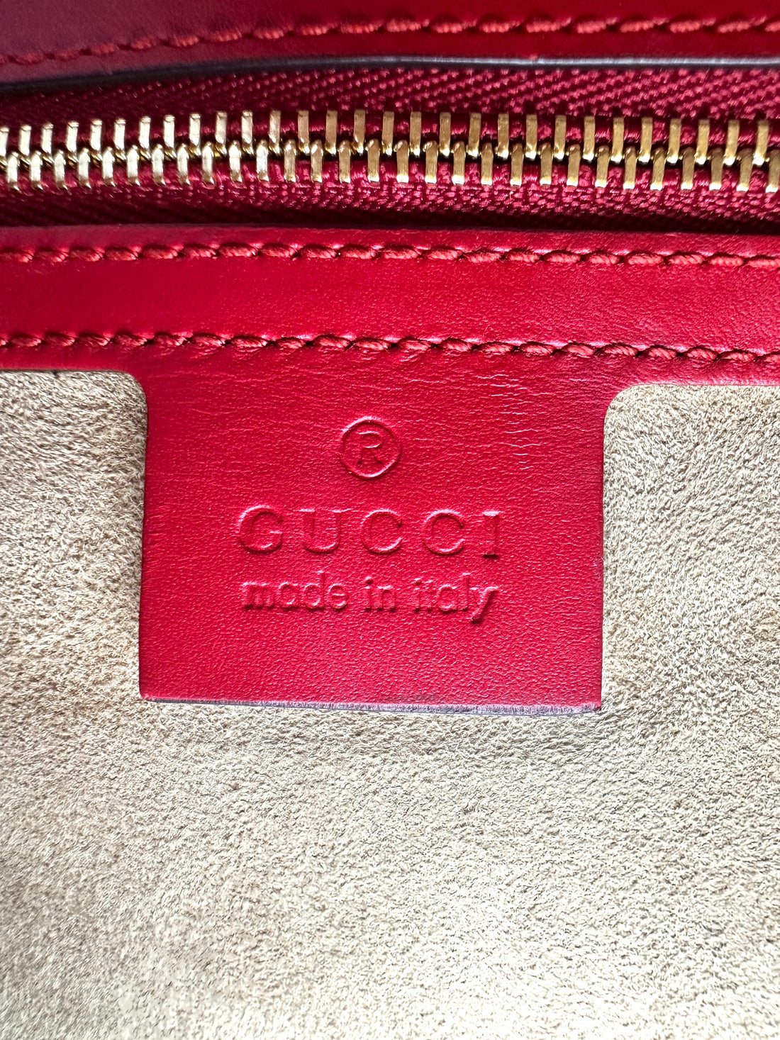 Gucci Sylvie Red Leather Medium Size Shoulder Bag GG1117