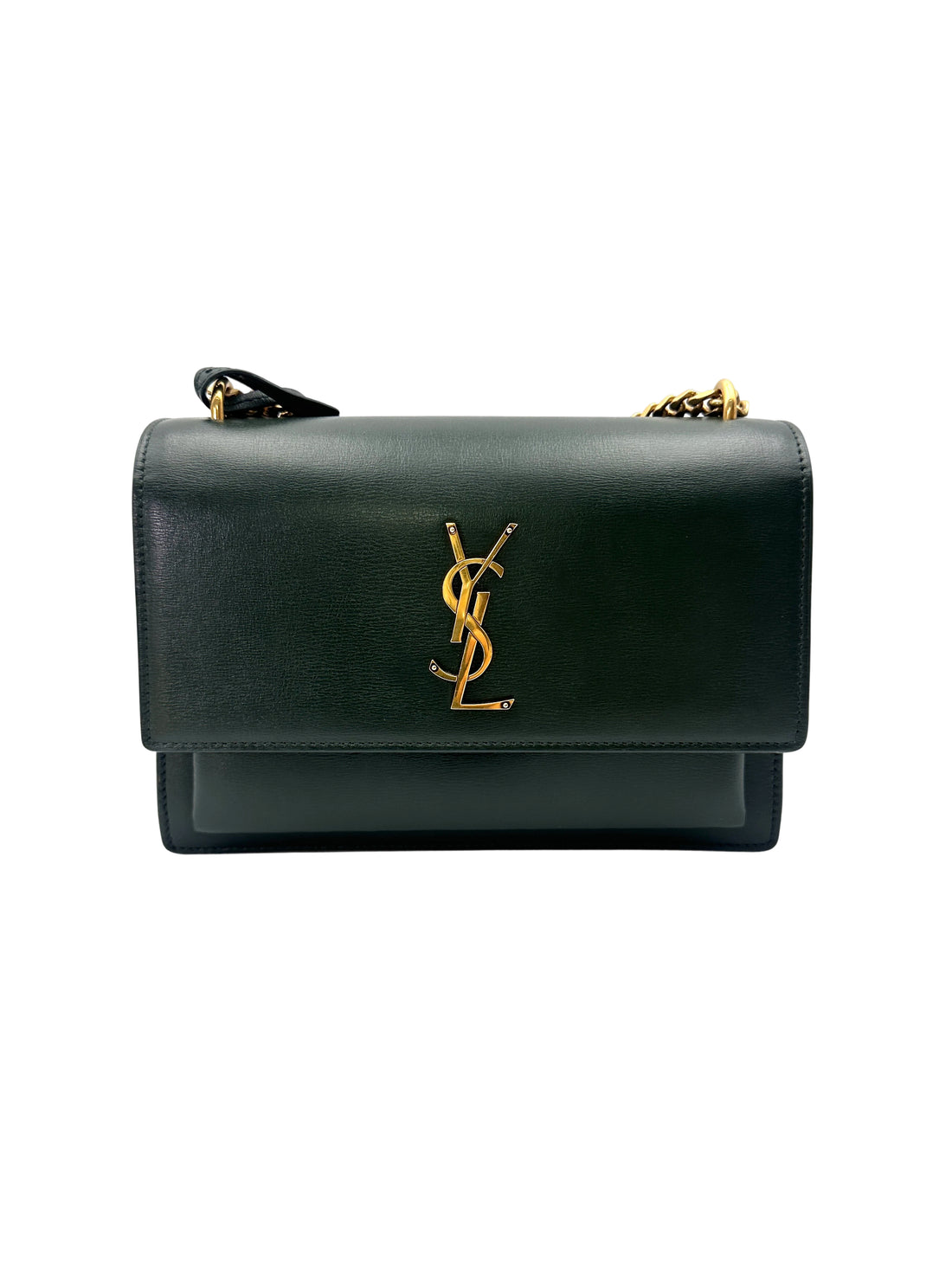 Saint Laurent Sunset Green Leather Shoulder Bag SL244