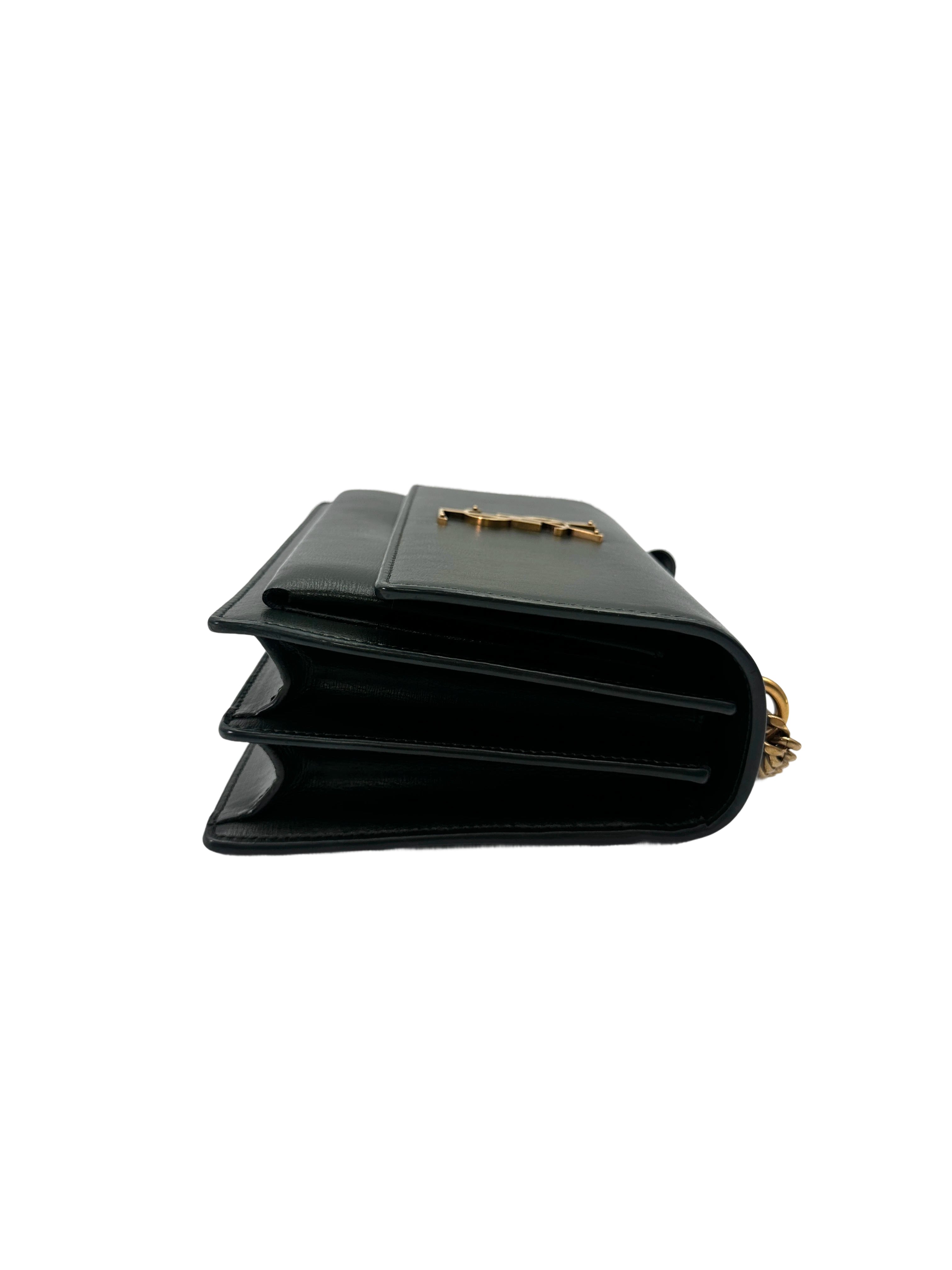 Saint Laurent Sunset Green Leather Shoulder Bag SL244