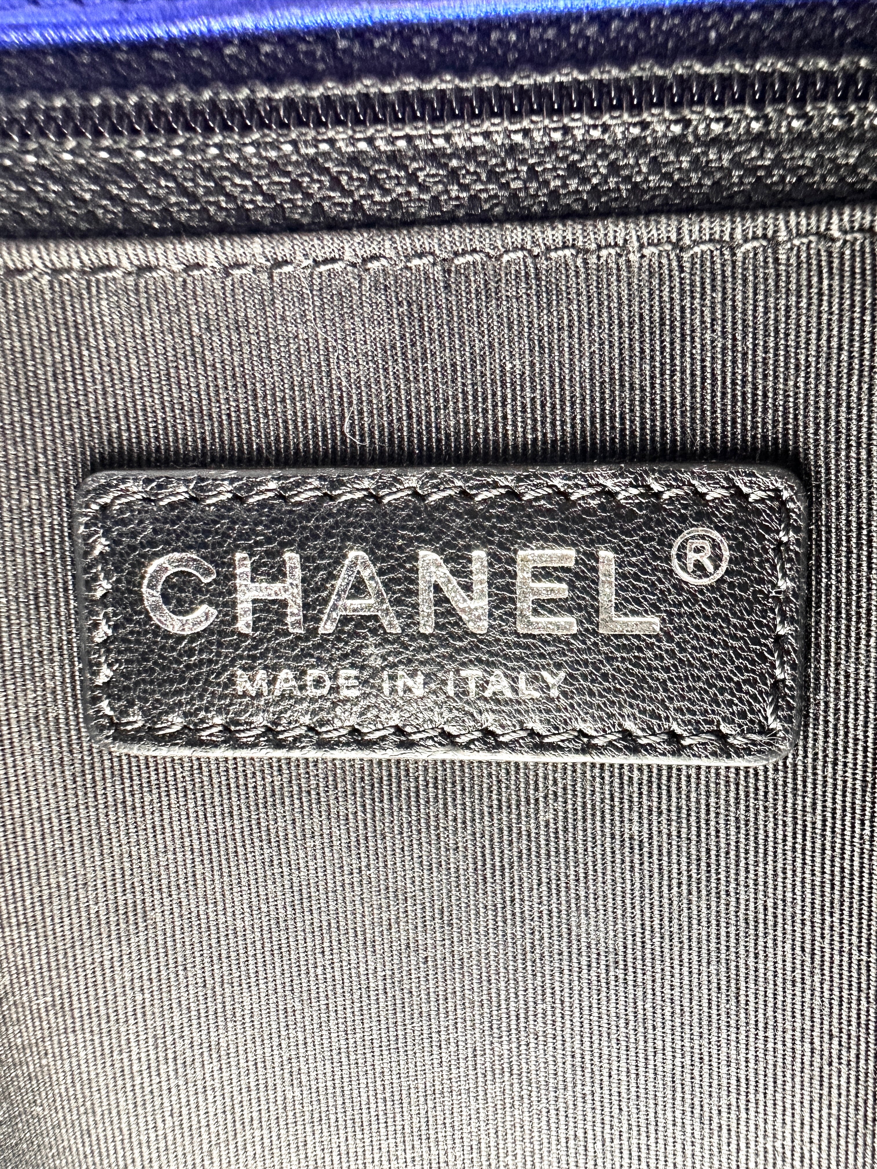 Chanel LeBoy Blue Quilted Patent Leather Flap Bag With Silver Buckle(19***98) CC2031