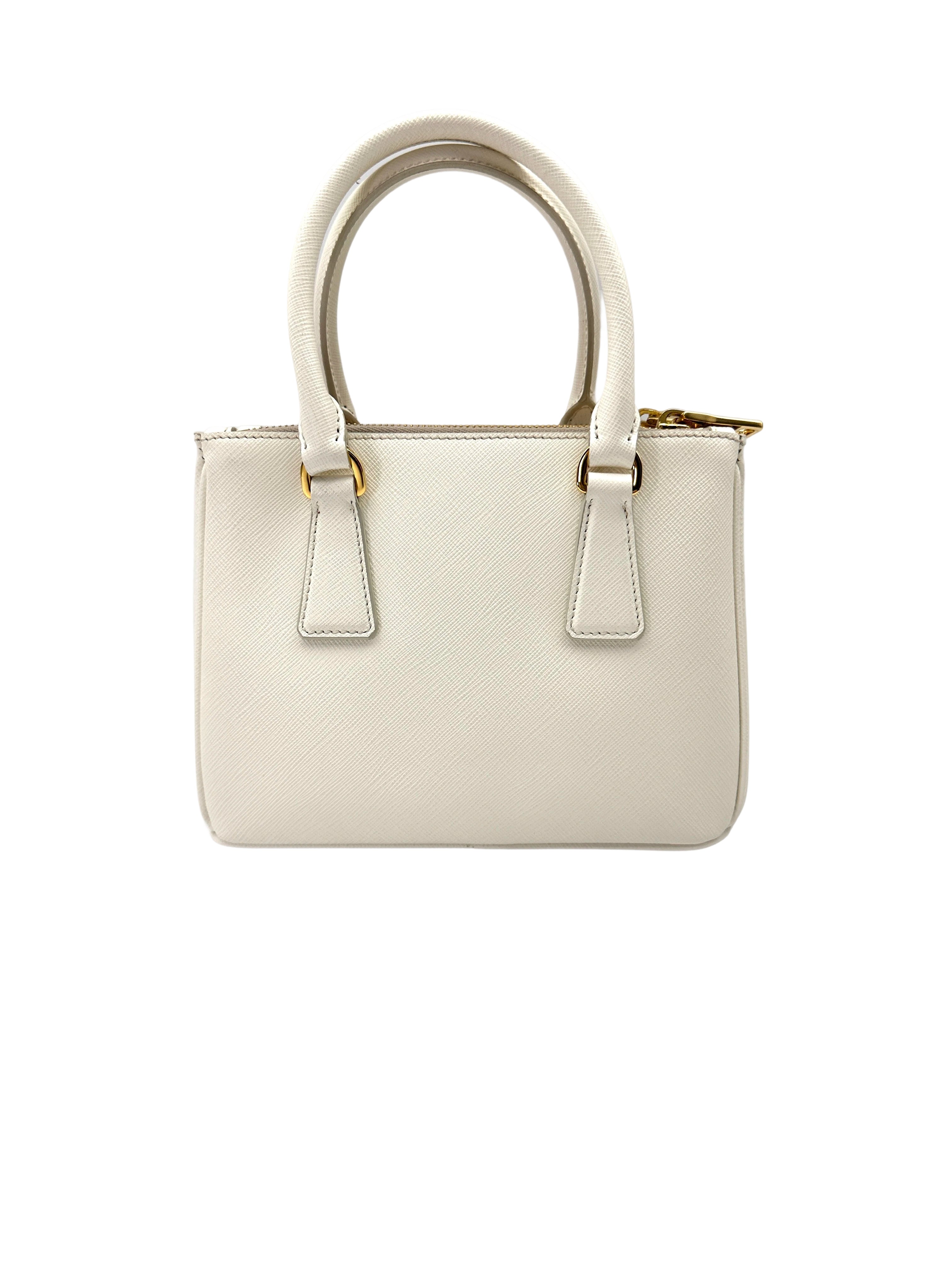 Prada Galleria Valentine's Day Special White Saffiano Leather Handle Bag PR392
