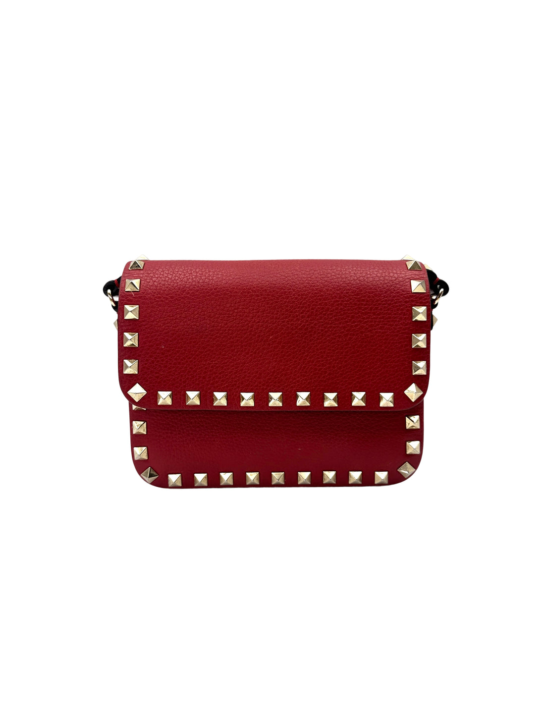 Valentino Garavani Rockstud Red Leather Flap Bag VT29