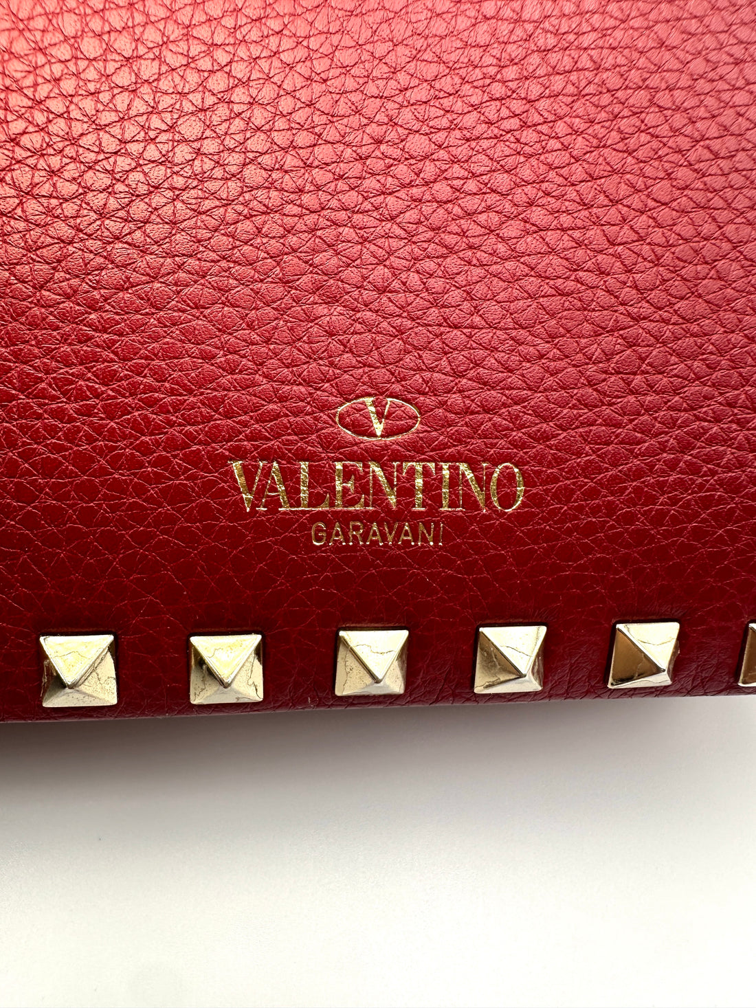 Valentino Garavani Rockstud Red Leather Flap Bag VT29