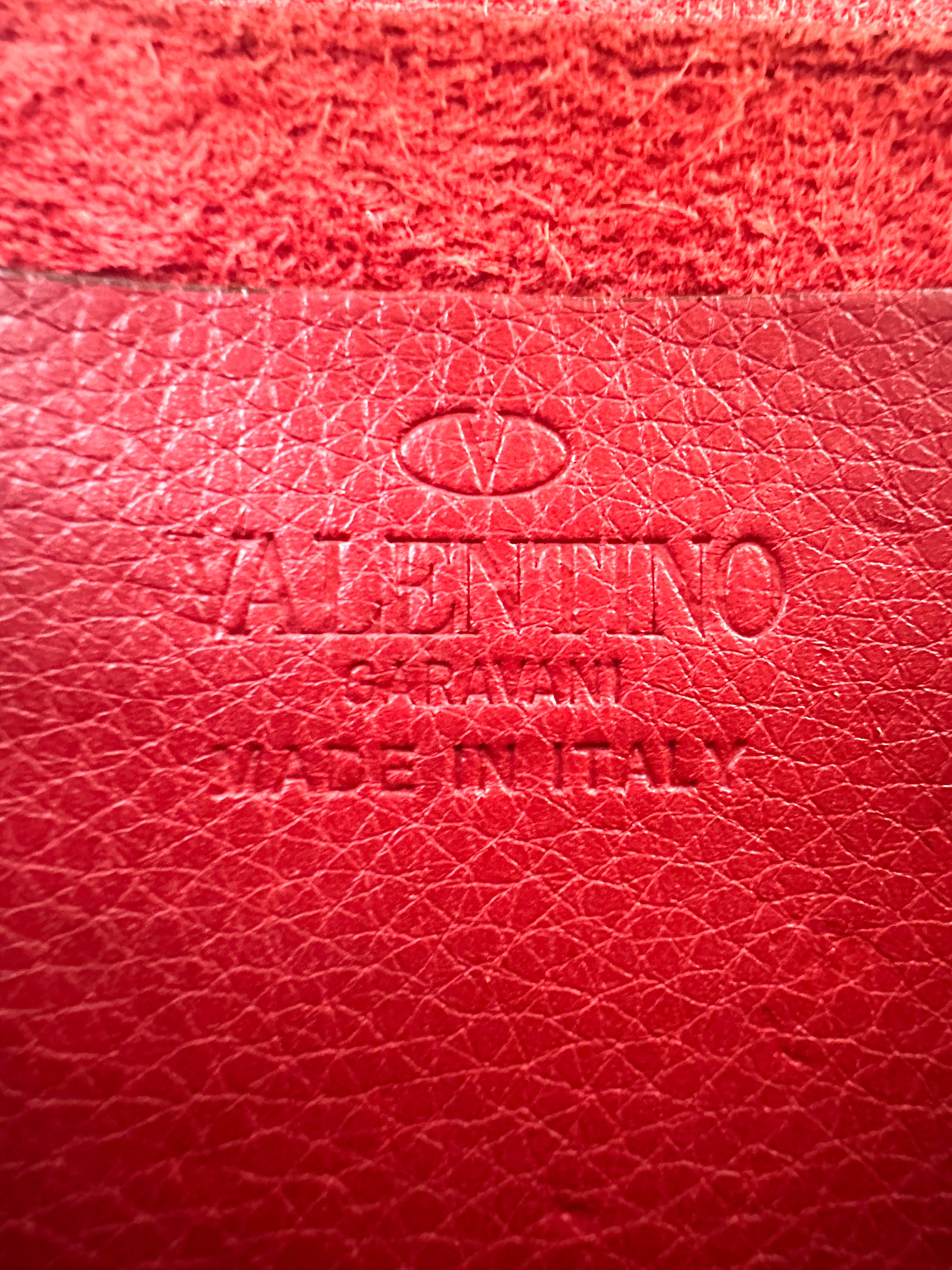 Valentino Garavani Rockstud Red Leather Flap Bag VT29