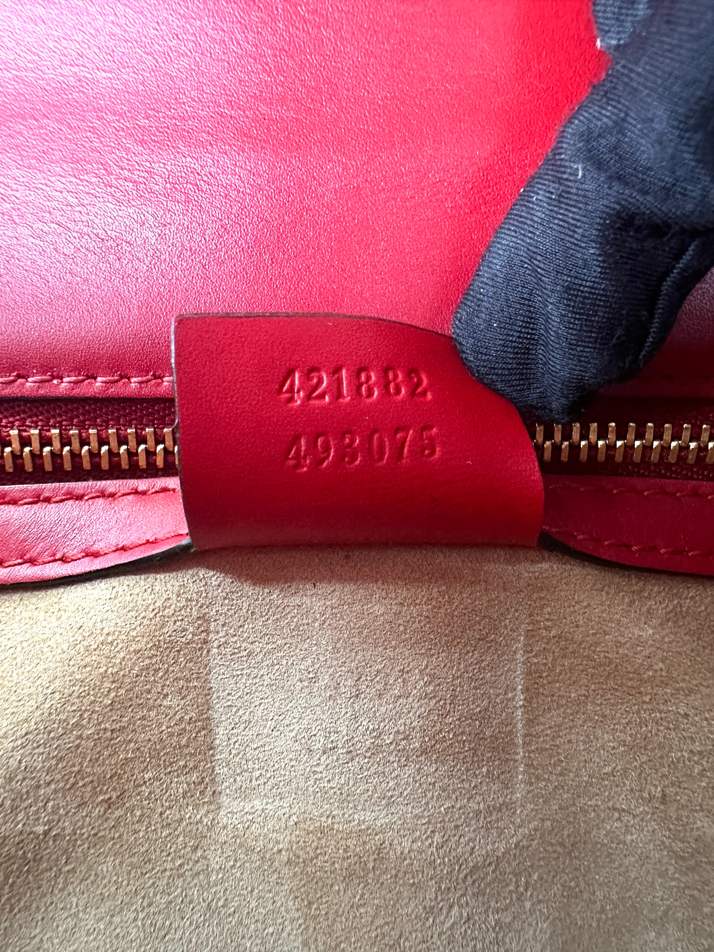Gucci Sylvie Red Leather Medium Size Shoulder Bag GG1118