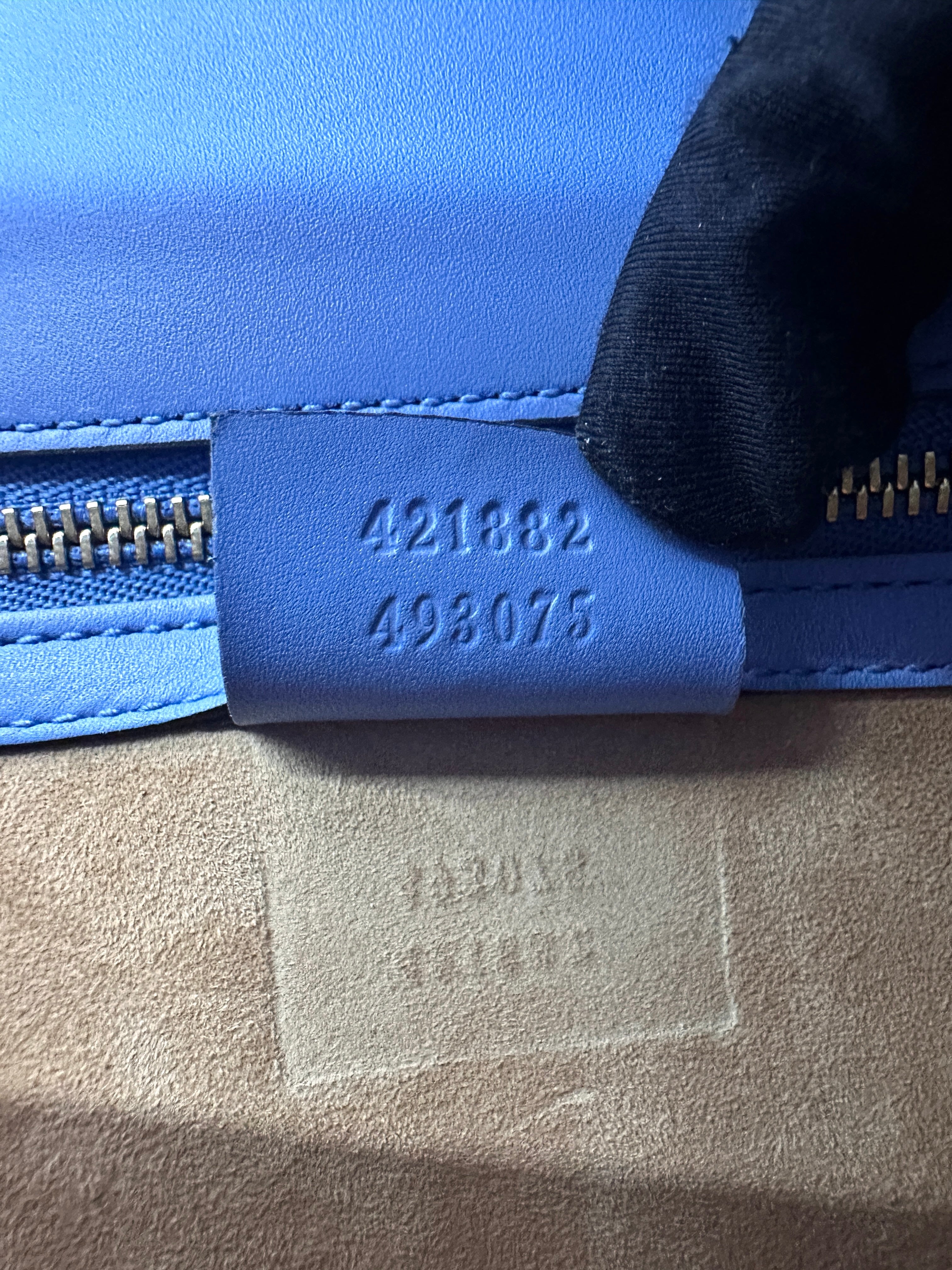 Gucci Sylvie Blue Leather Medium Size Shoulder Bag GG1120