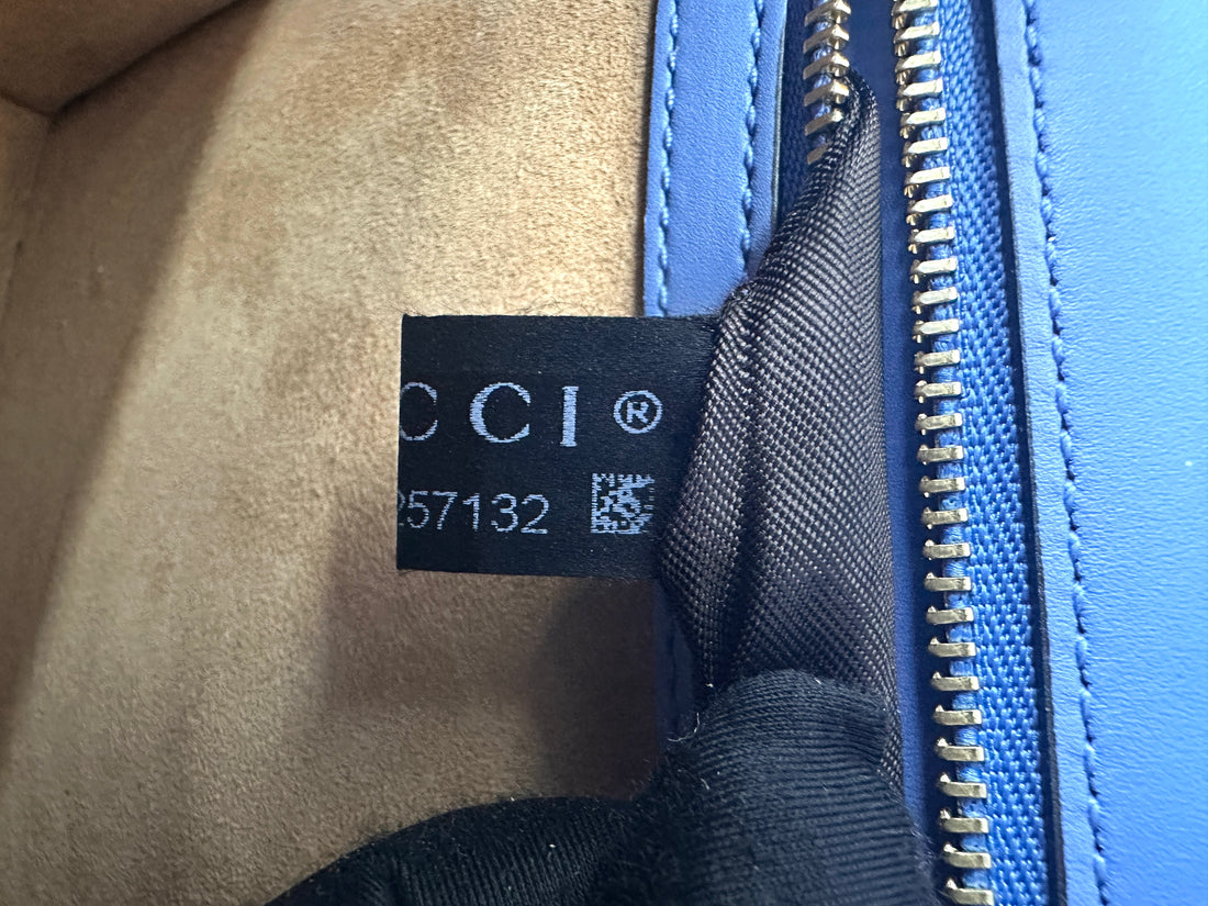 Gucci Sylvie Blue Leather Medium Size Shoulder Bag GG1120