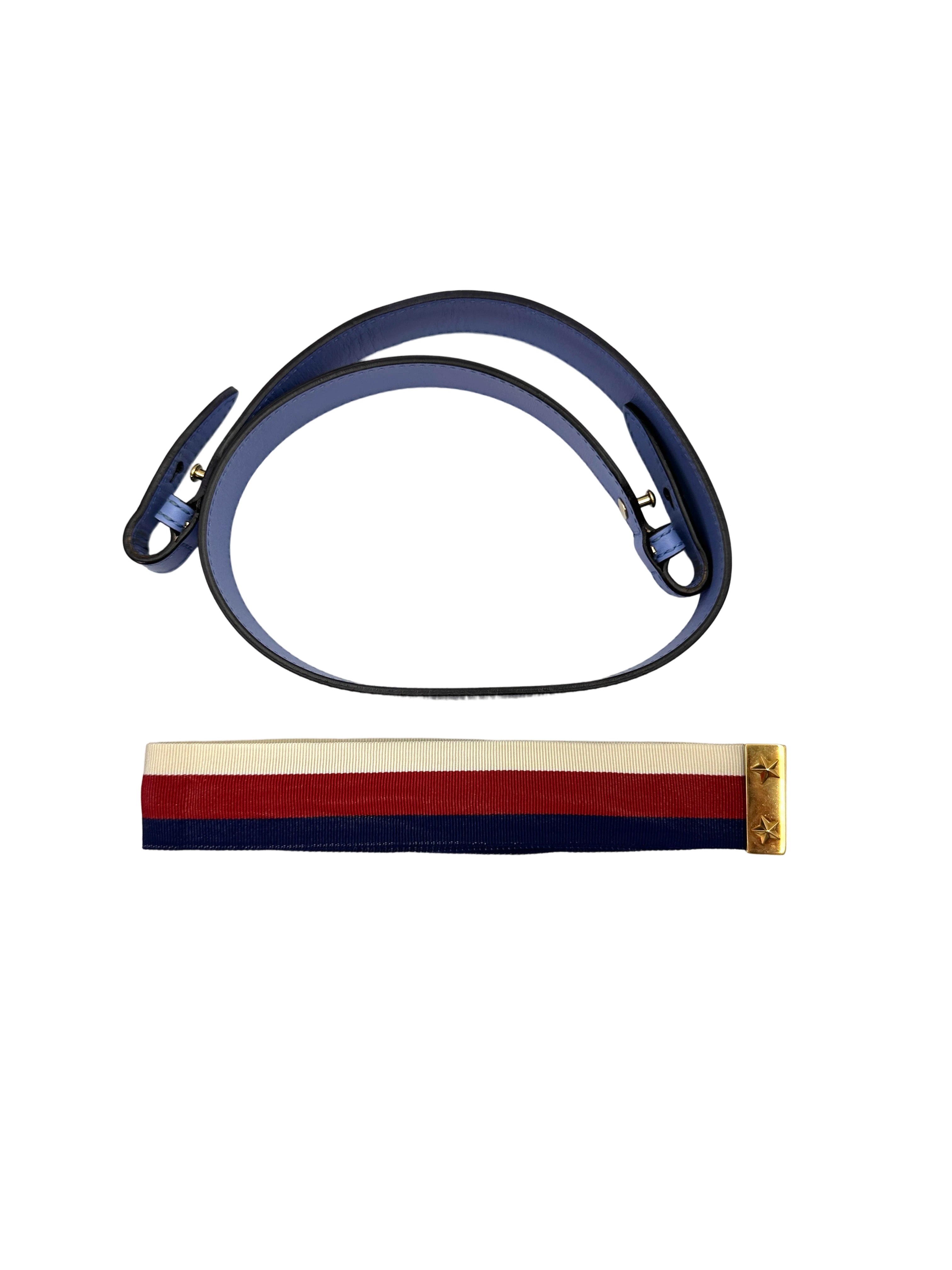 Gucci Sylvie Blue Leather Medium Size Shoulder Bag GG1120