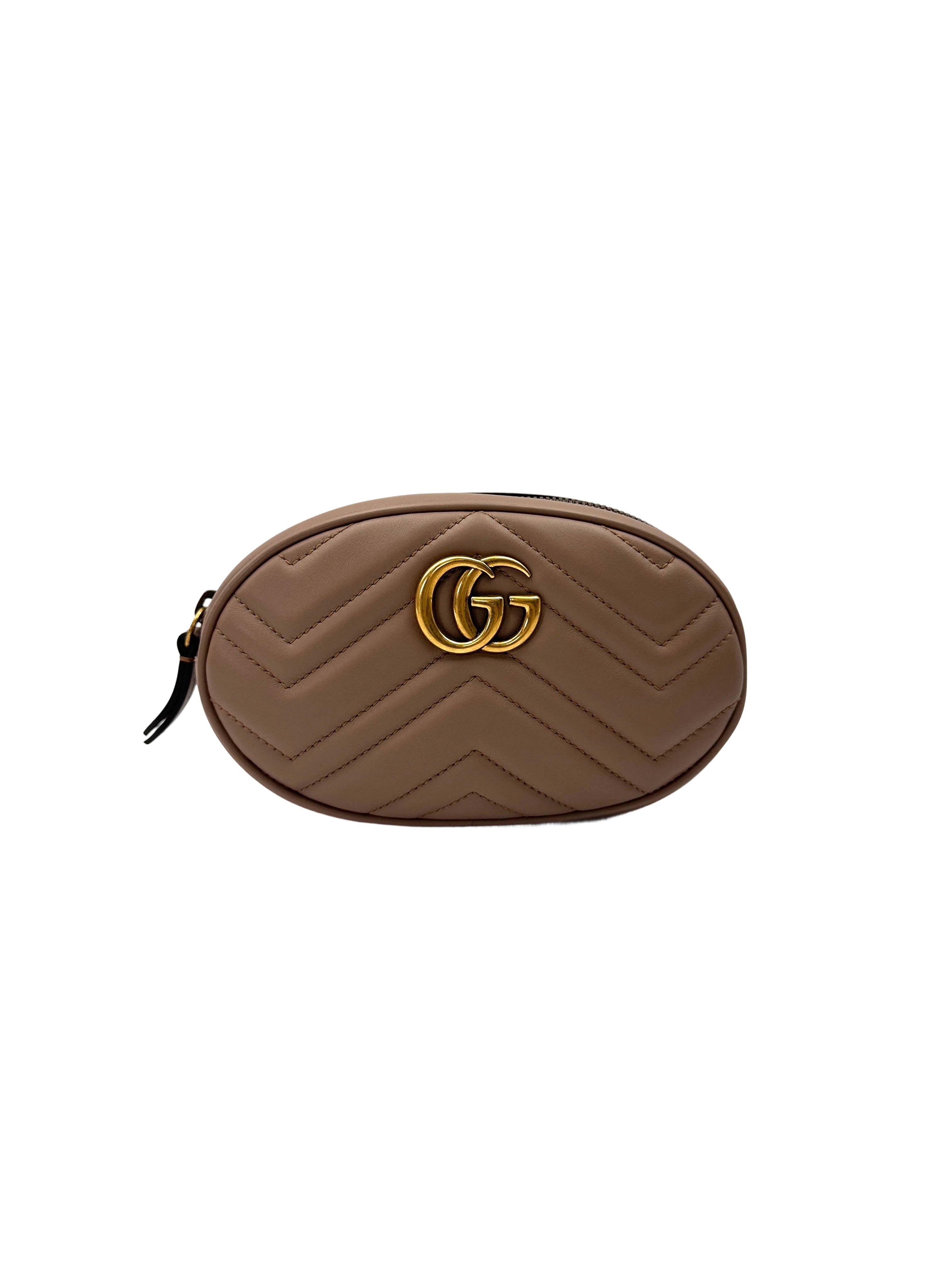 Gucci GG Marmont Beige Matelasse Leather Pouch GG1121