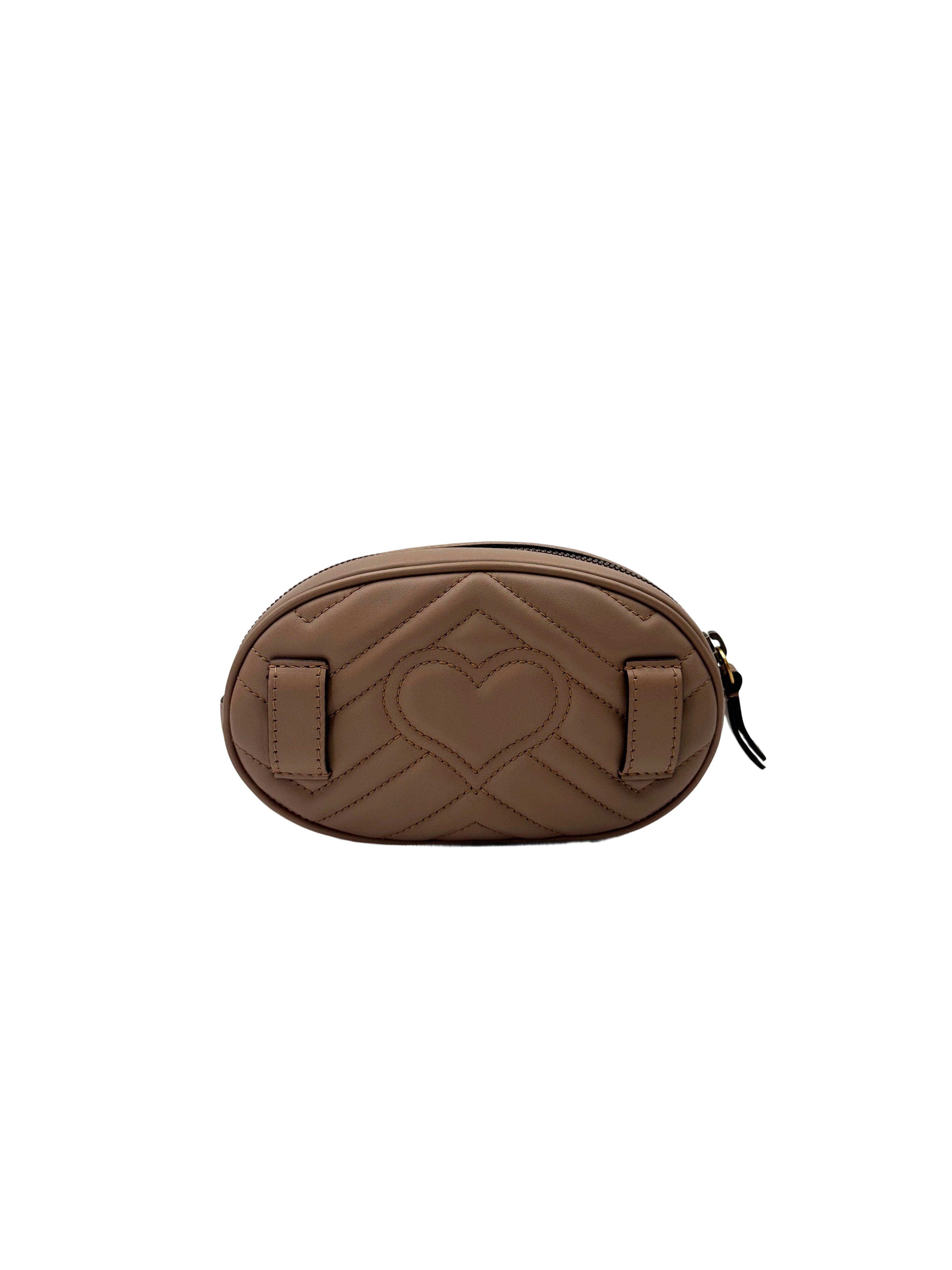 Gucci GG Marmont Beige Matelasse Leather Pouch GG1121