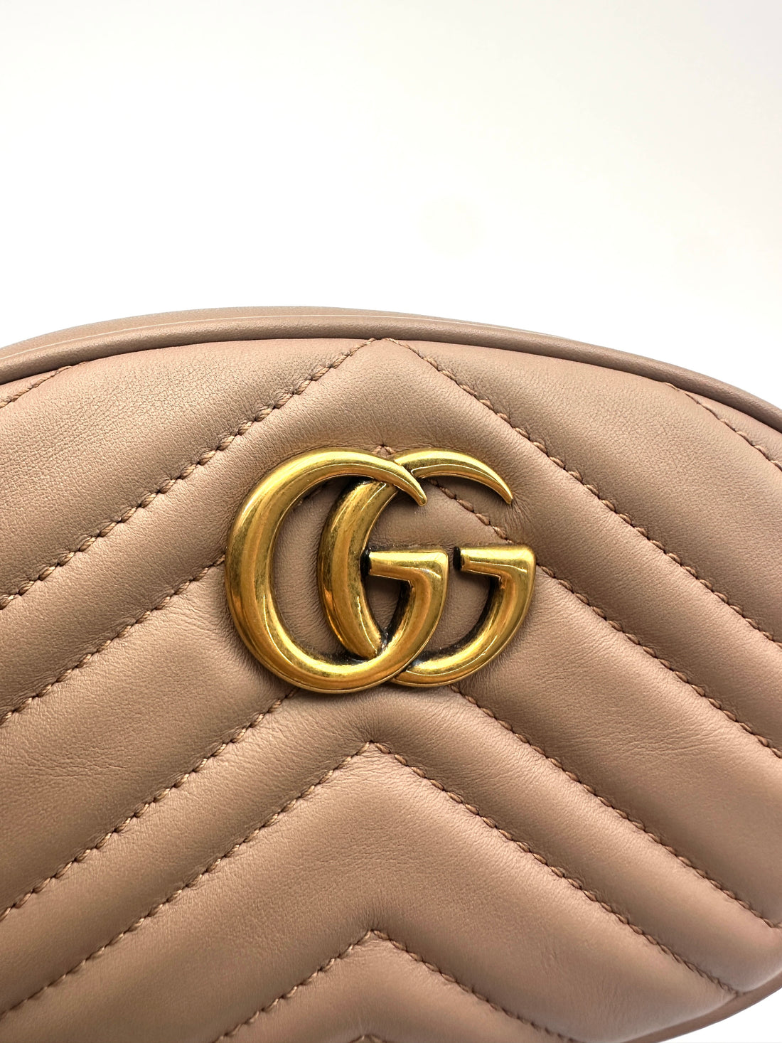 Gucci GG Marmont Beige Matelasse Leather Pouch GG1121