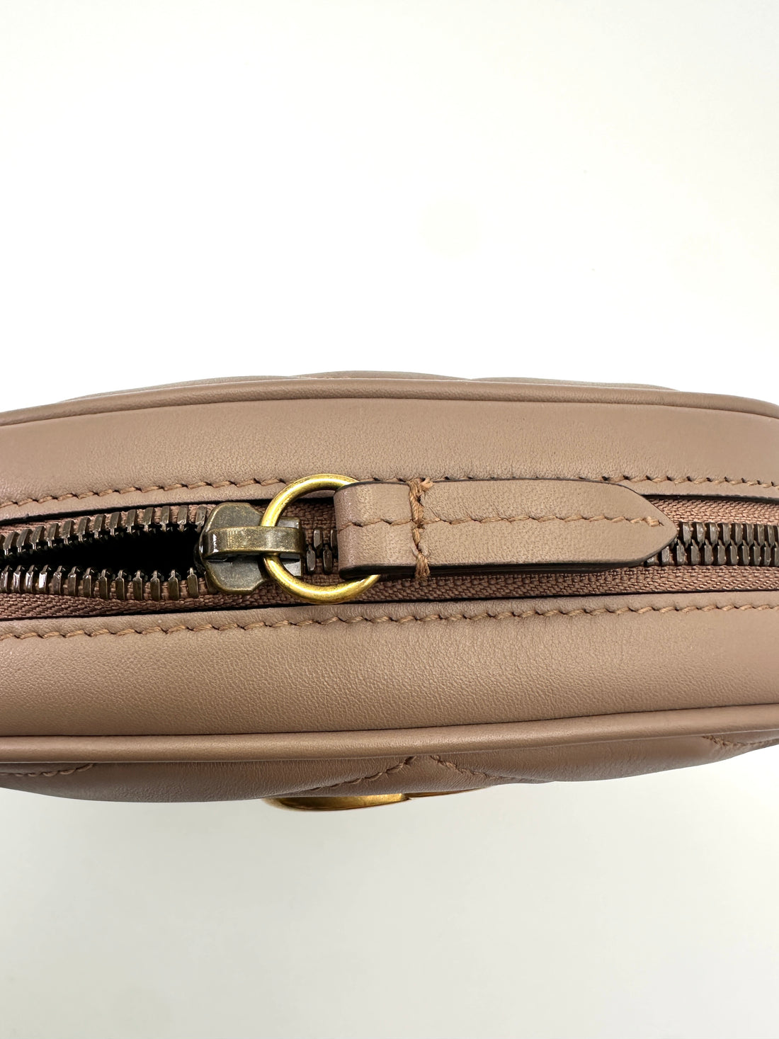 Gucci GG Marmont Beige Matelasse Leather Pouch GG1121