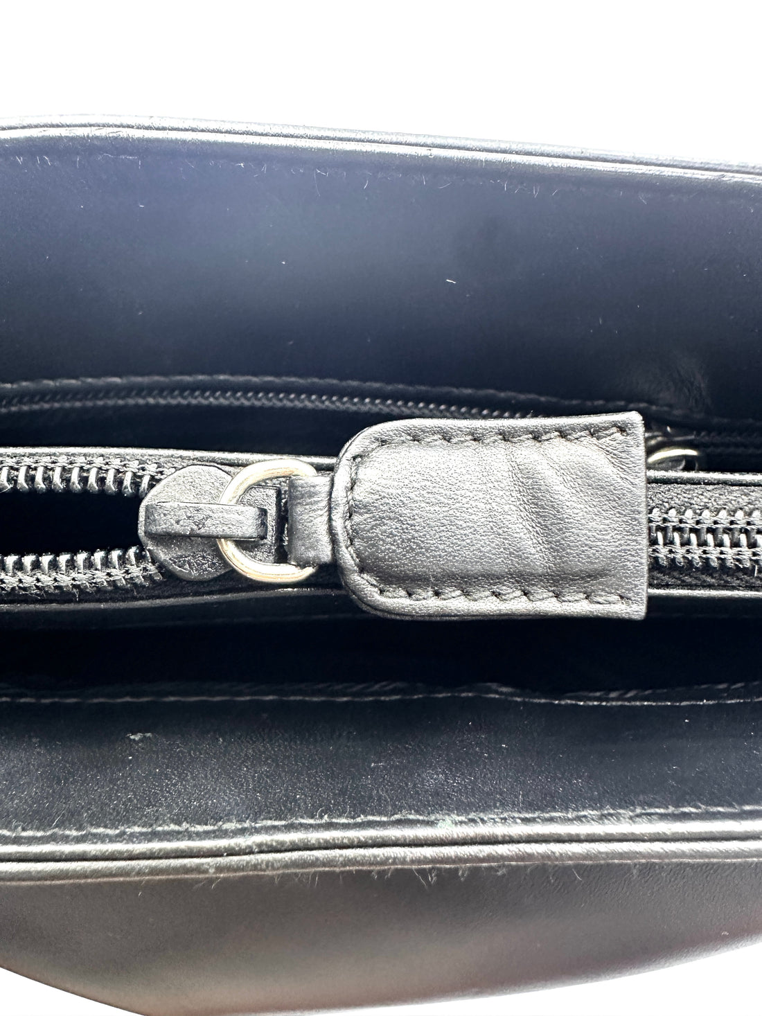 Prada Black Leather Triangle Logo Shoulder Bag PR395