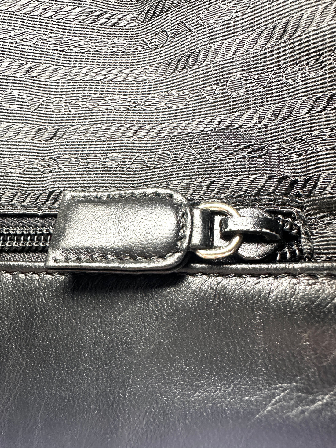Prada Black Leather Triangle Logo Shoulder Bag PR395