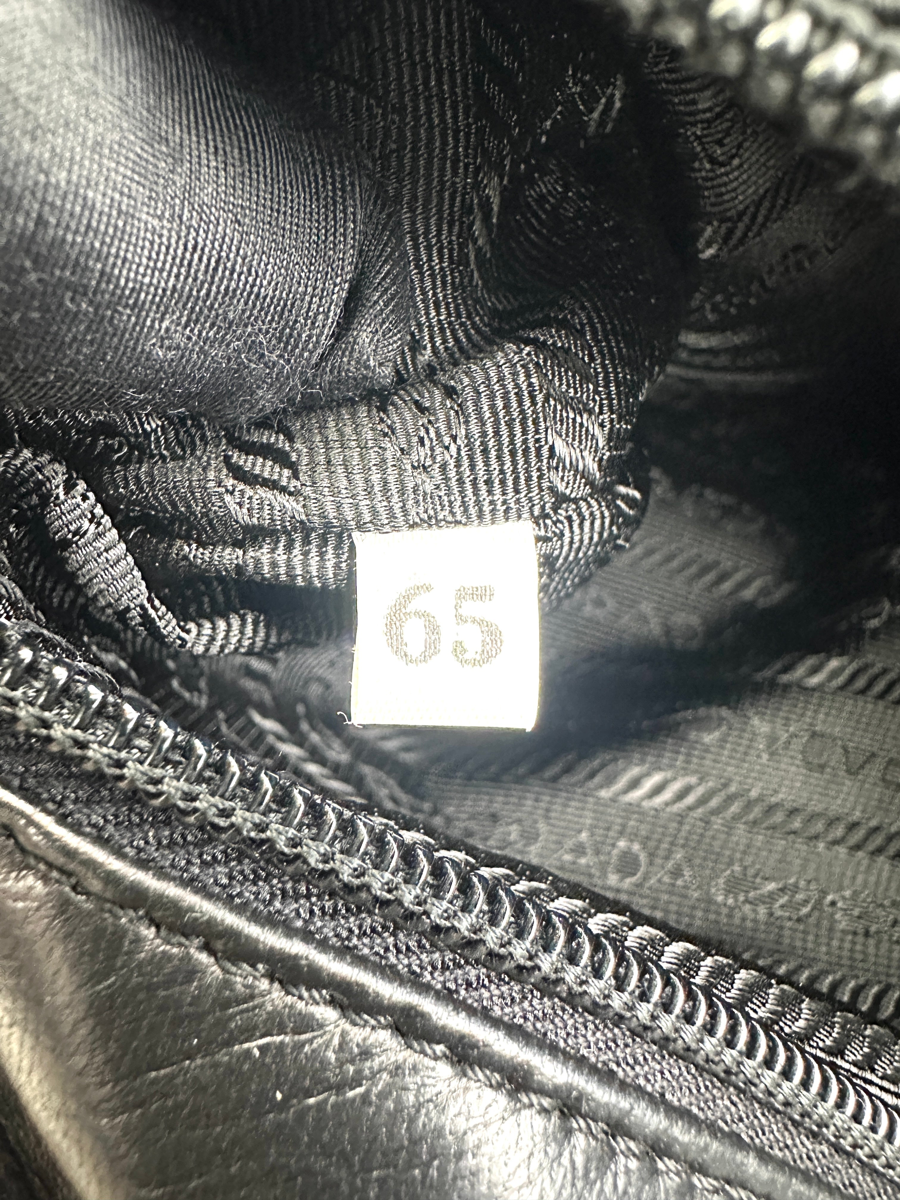 Prada Black Leather Triangle Logo Shoulder Bag PR395