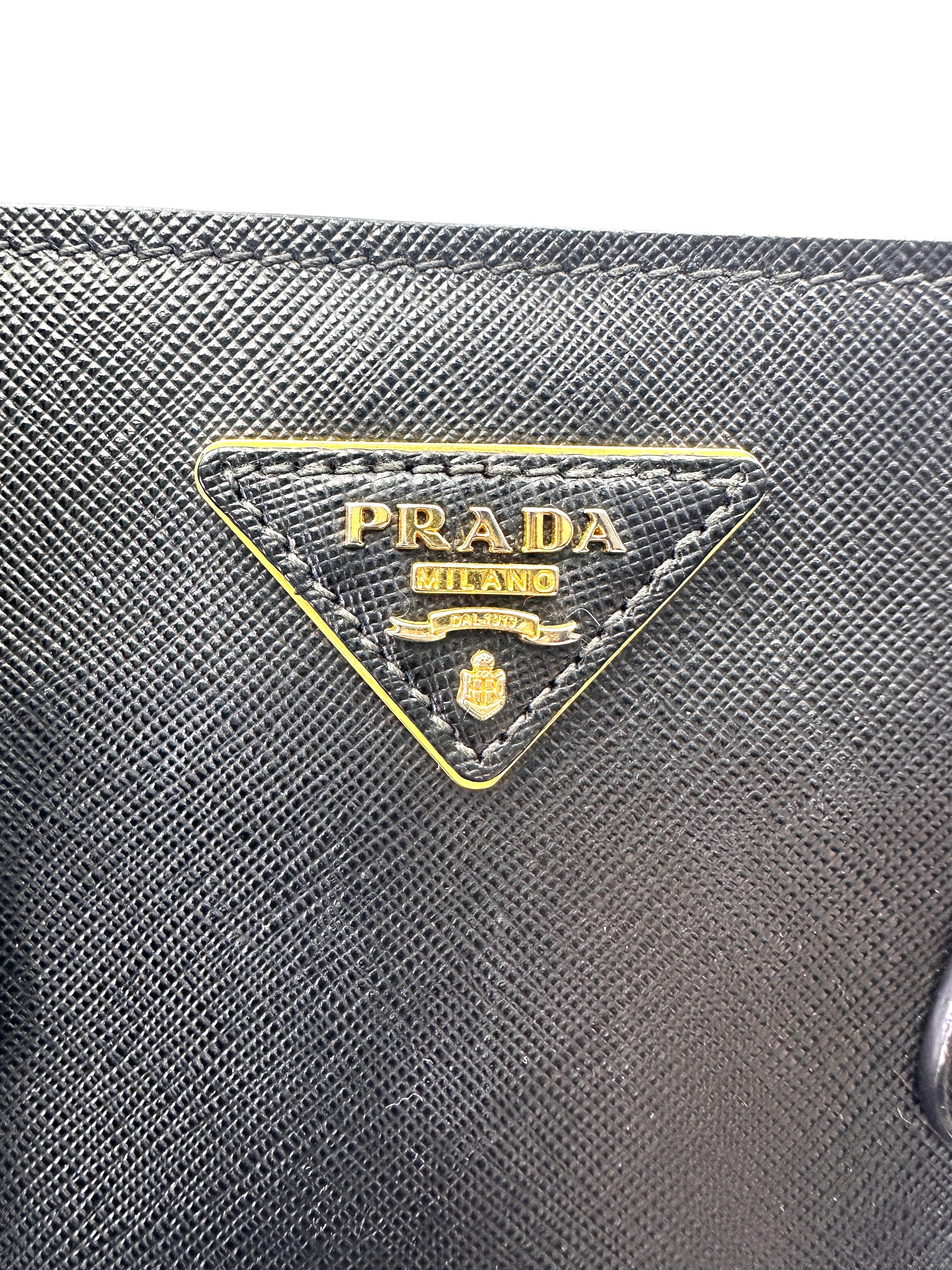 Prada Galleria Blue Saffiano Leather Handle Bag PR391