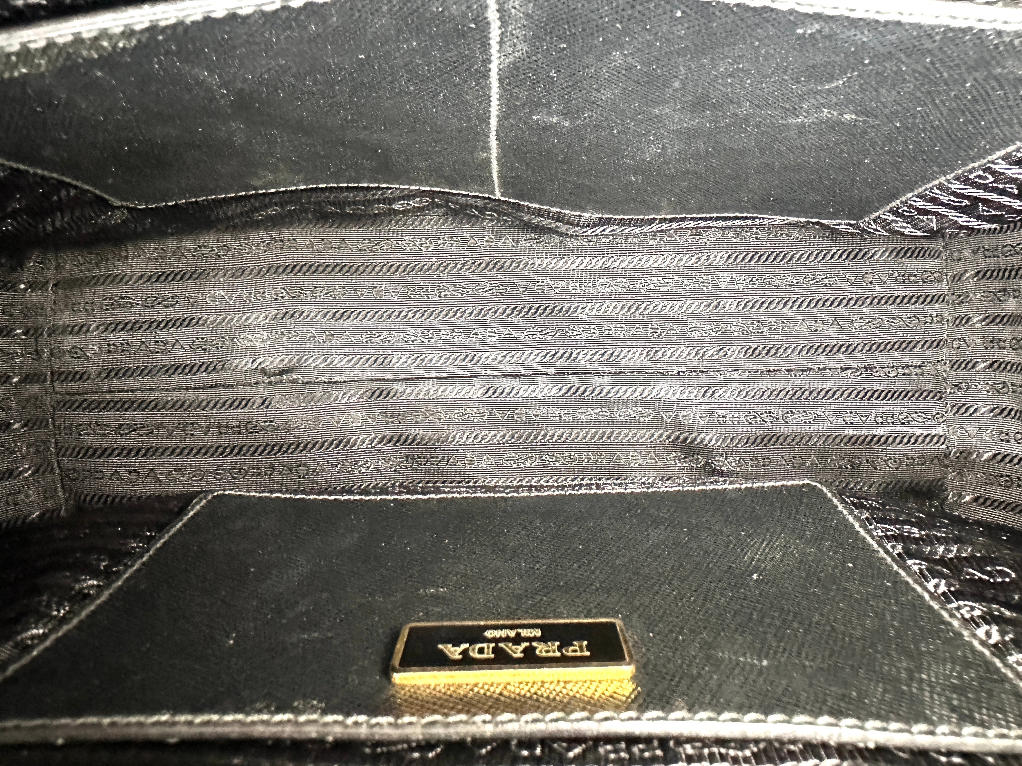 Prada Galleria Blue Saffiano Leather Handle Bag PR391