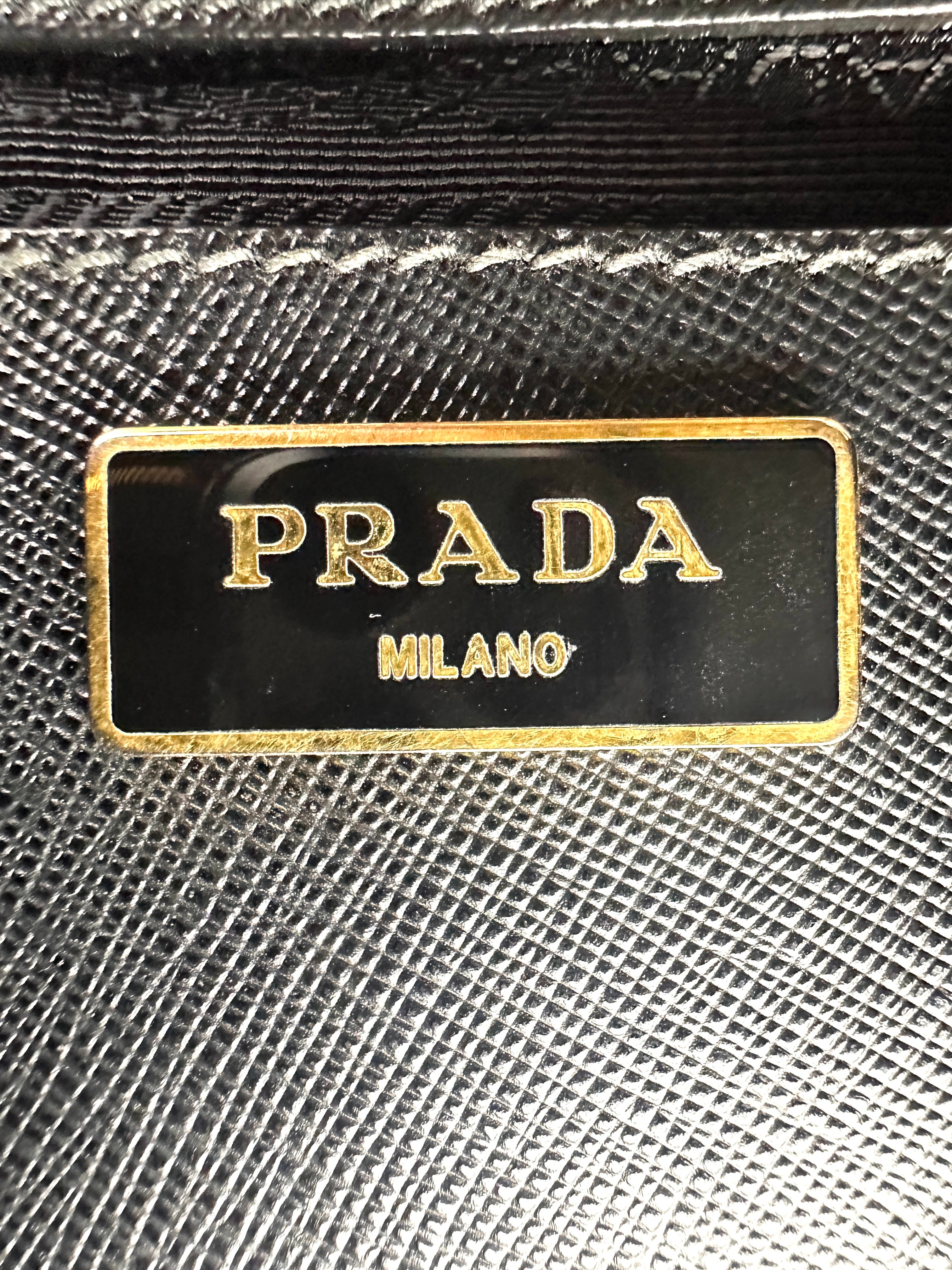 Prada Galleria Blue Saffiano Leather Handle Bag PR391