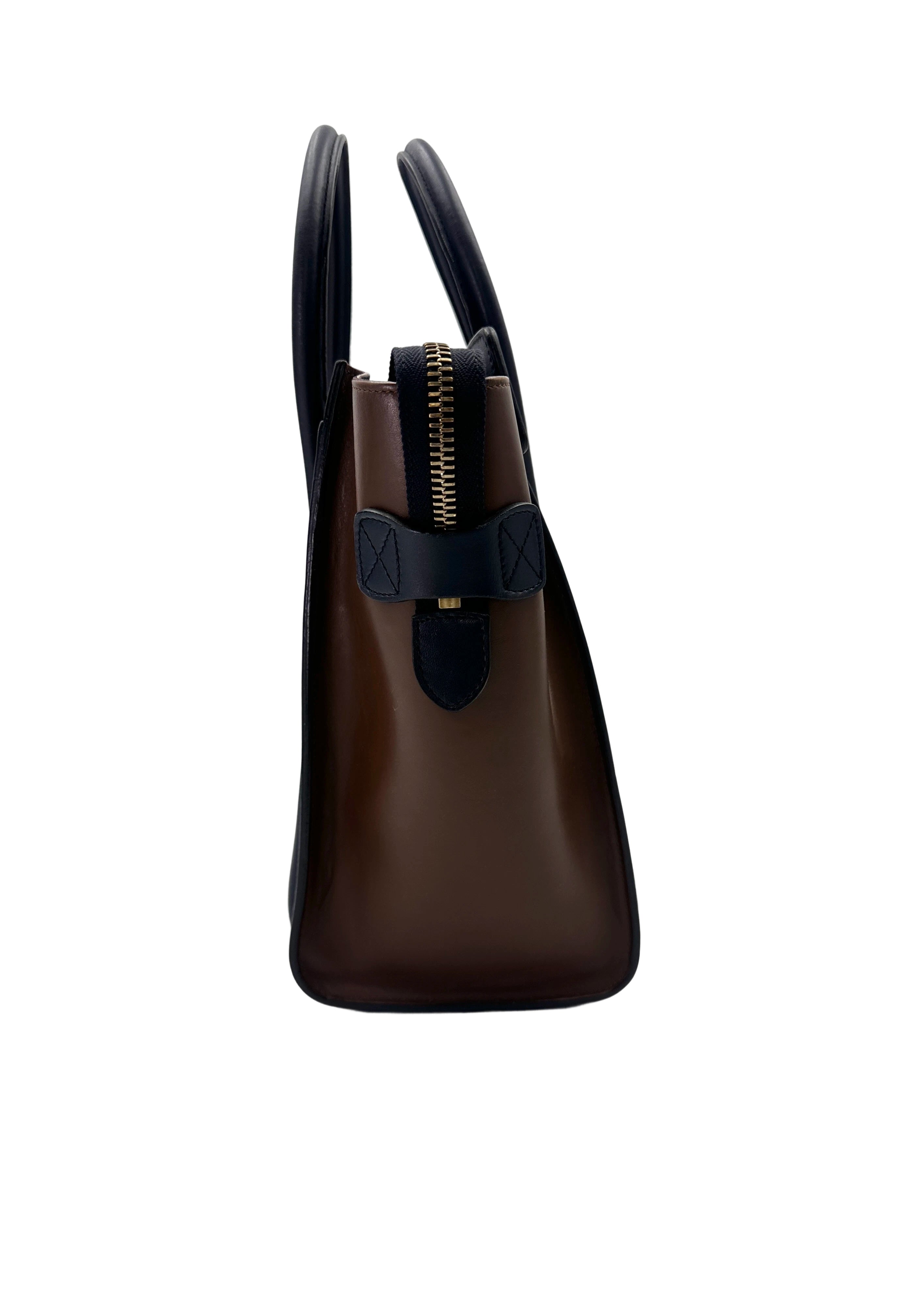 Celine Luggage Black Leather Tote Handle Bag CE164