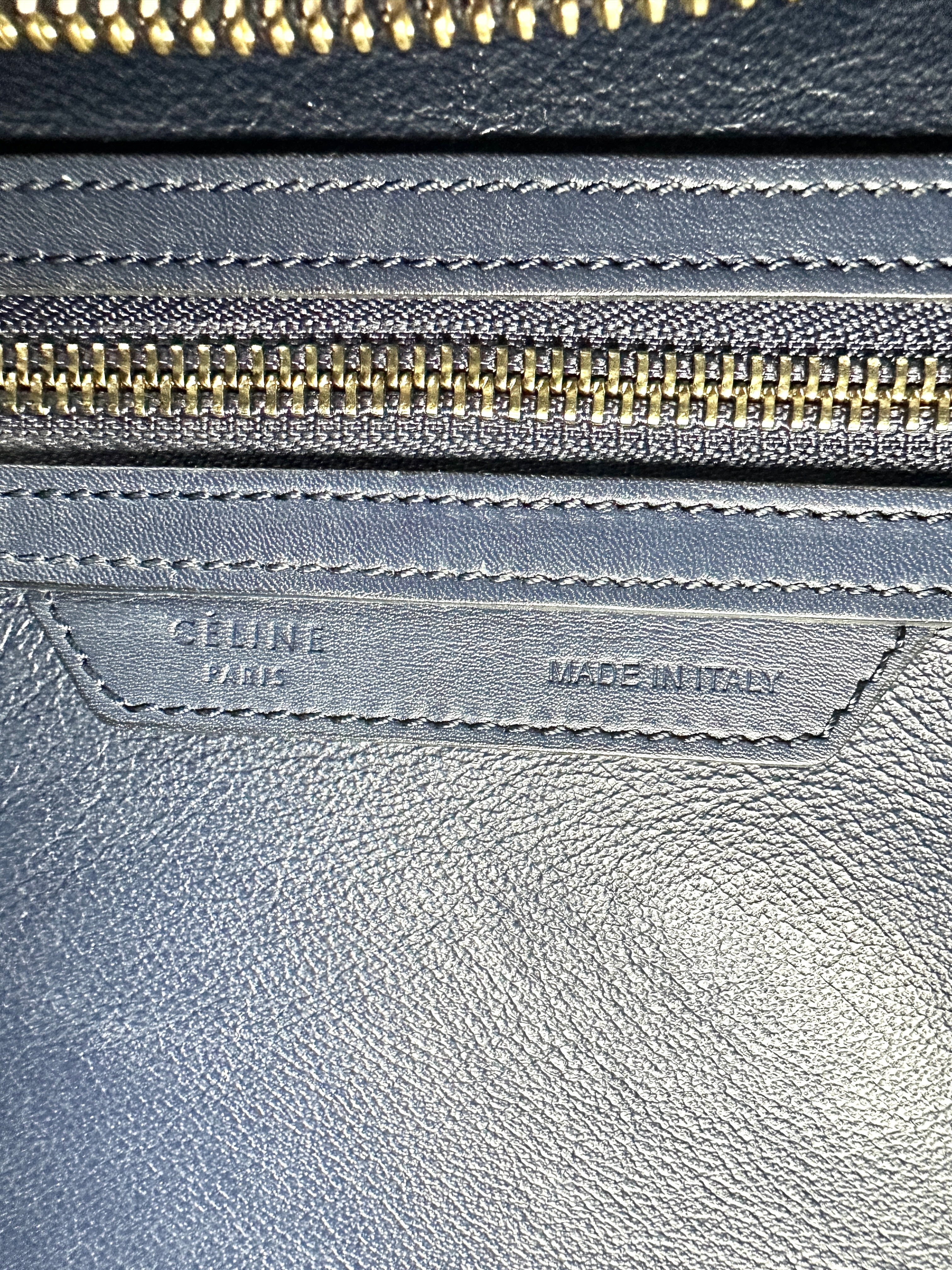 Celine Luggage Black Leather Tote Handle Bag CE164
