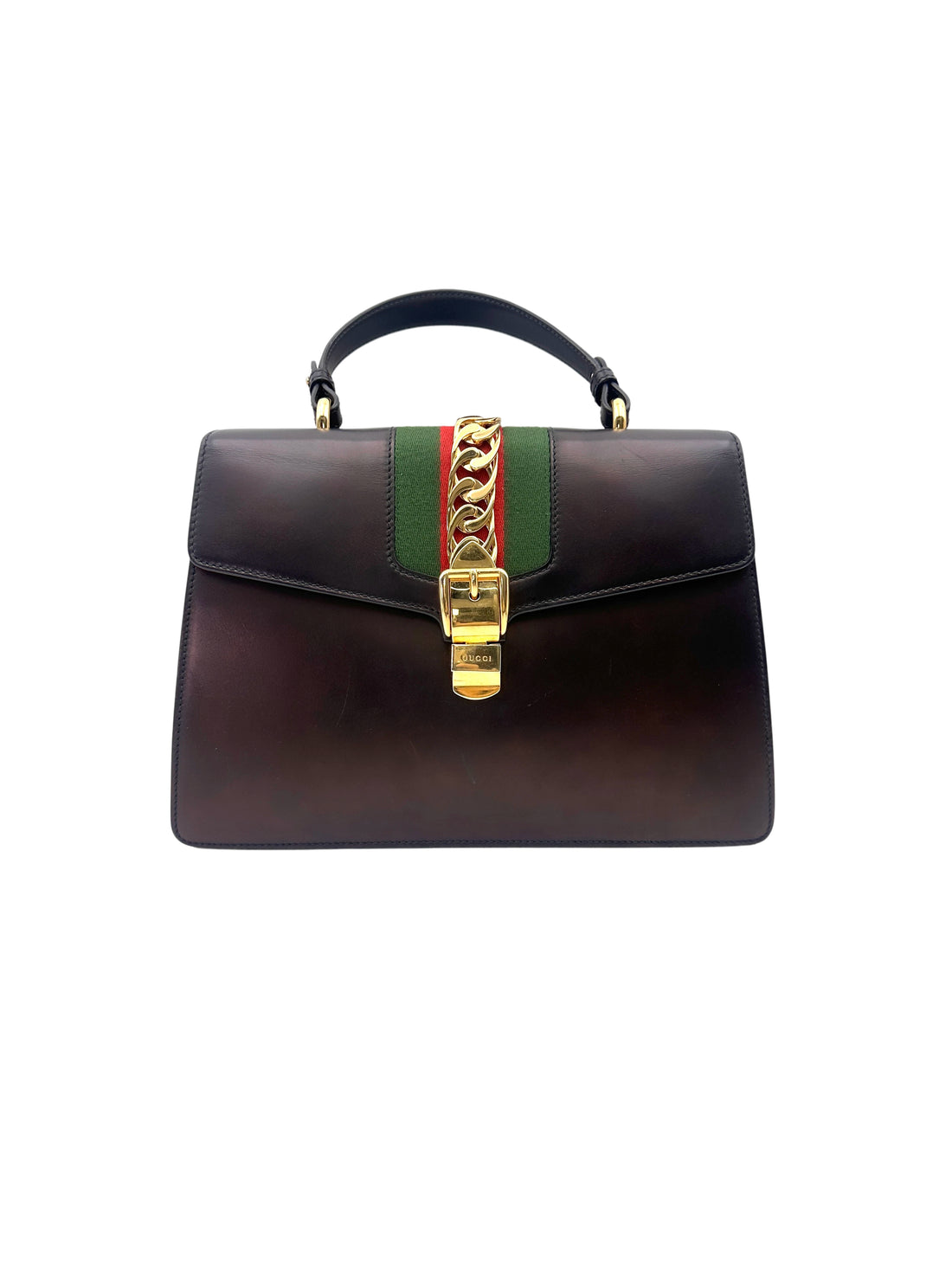 Gucci Sylvie Black Leather Shoulder Bag GG1115