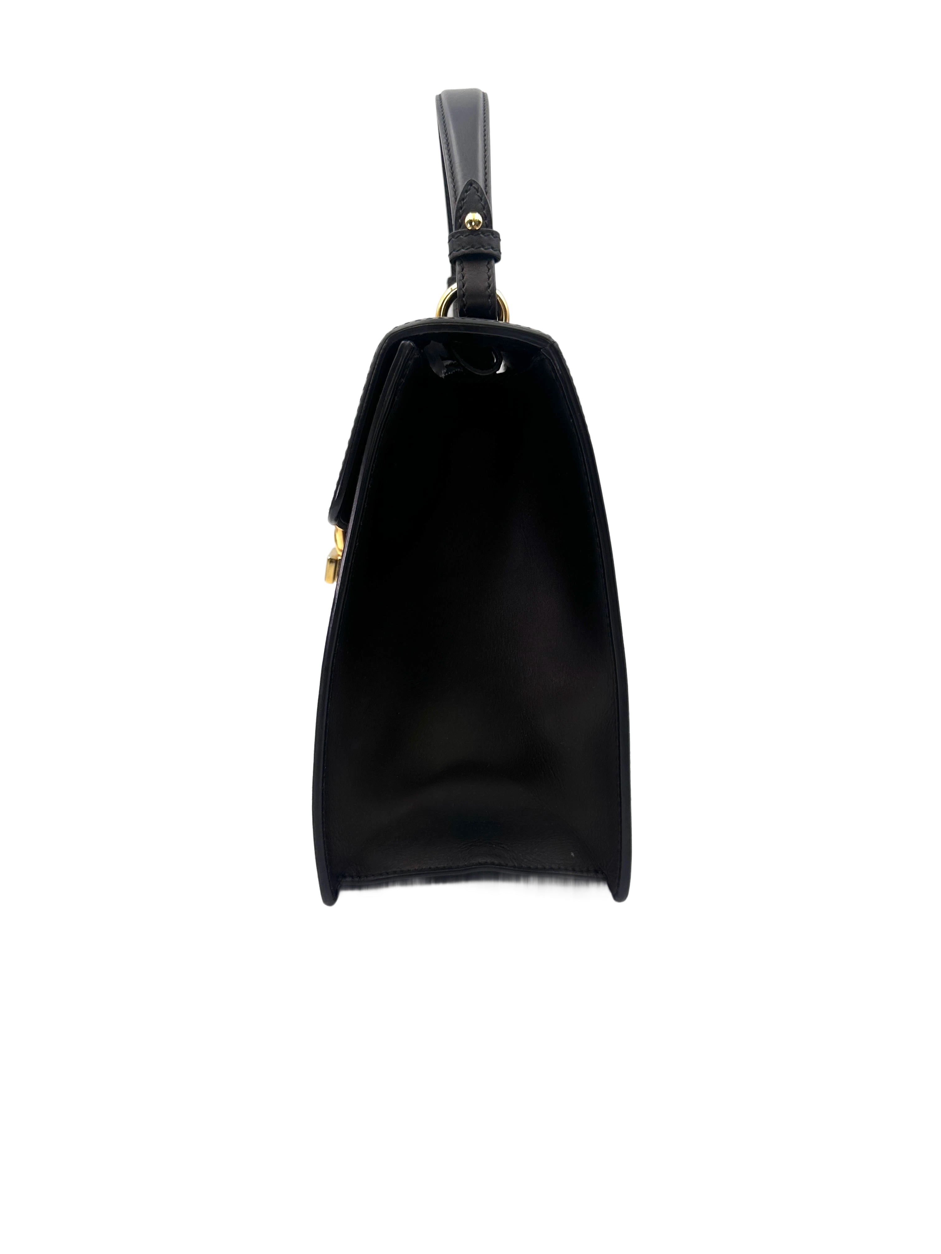Gucci Sylvie Black Leather Shoulder Bag GG1115