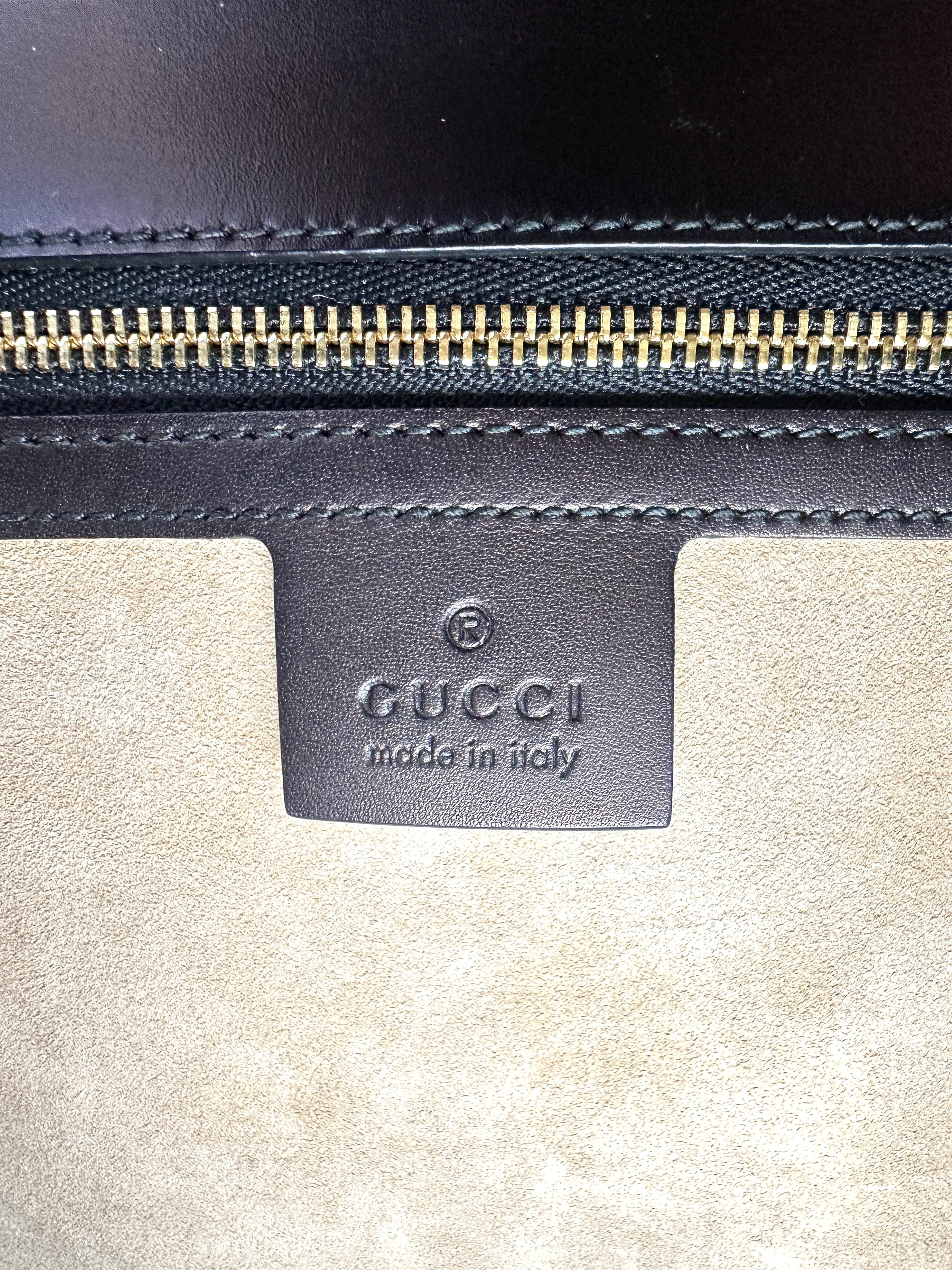 Gucci Sylvie Black Leather Shoulder Bag GG1115