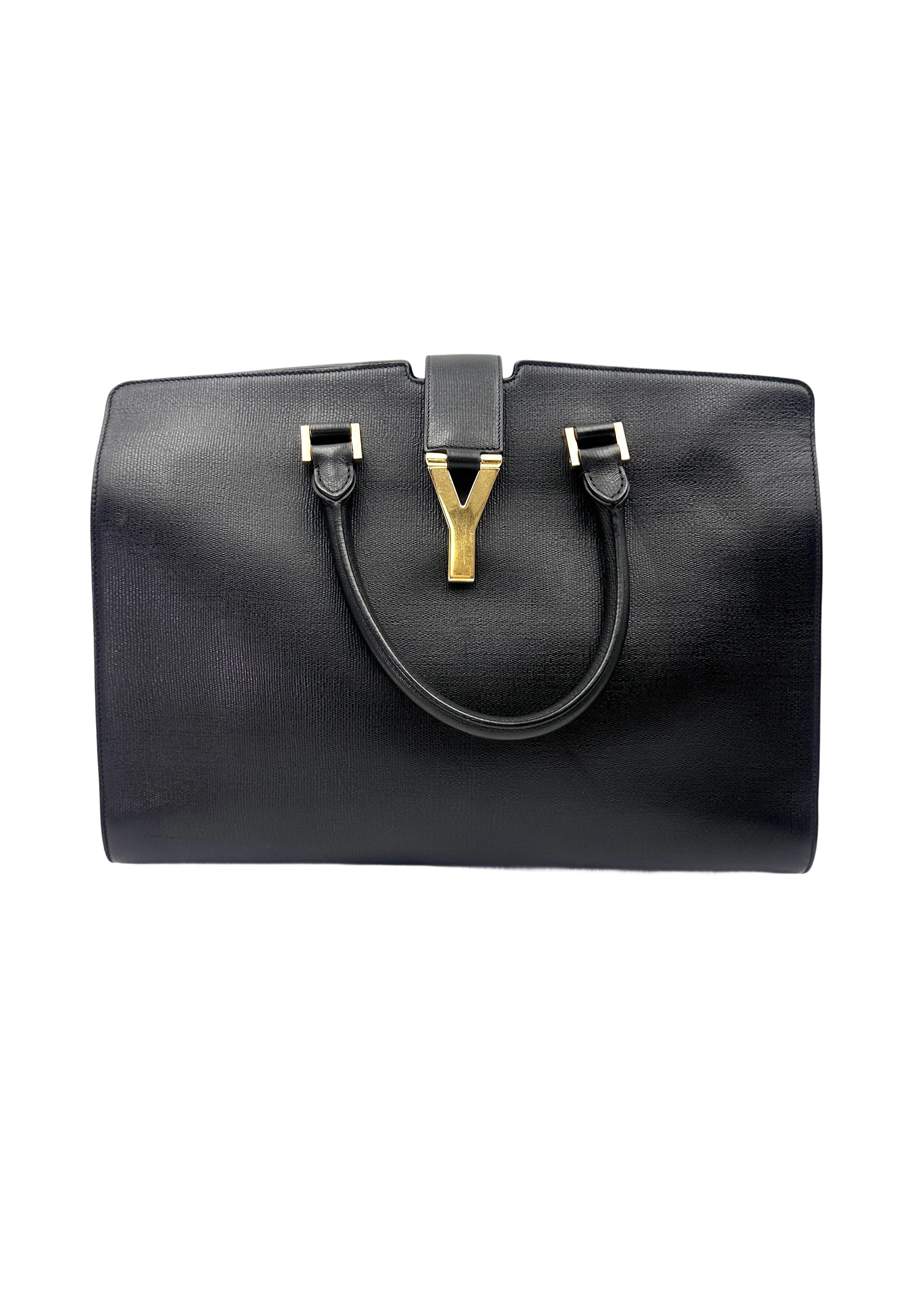 Saint Laurent Cabas Y Black Leather Handle Bag SL242
