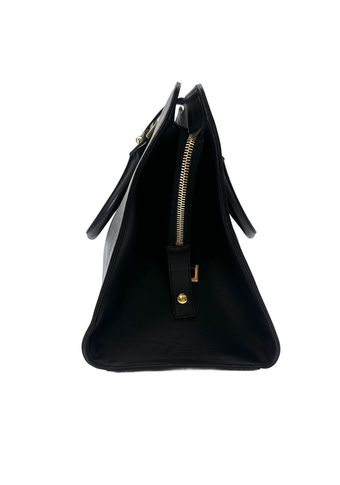 Saint Laurent Cabas Y Black Leather Handle Bag SL242