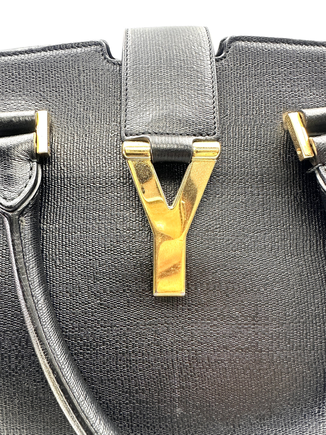 Saint Laurent Cabas Y Black Leather Handle Bag SL242