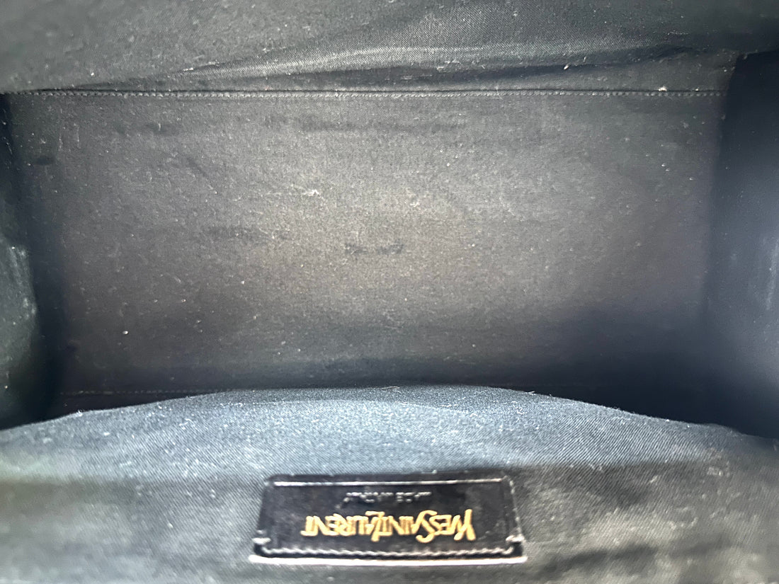 Saint Laurent Cabas Y Black Leather Handle Bag SL242