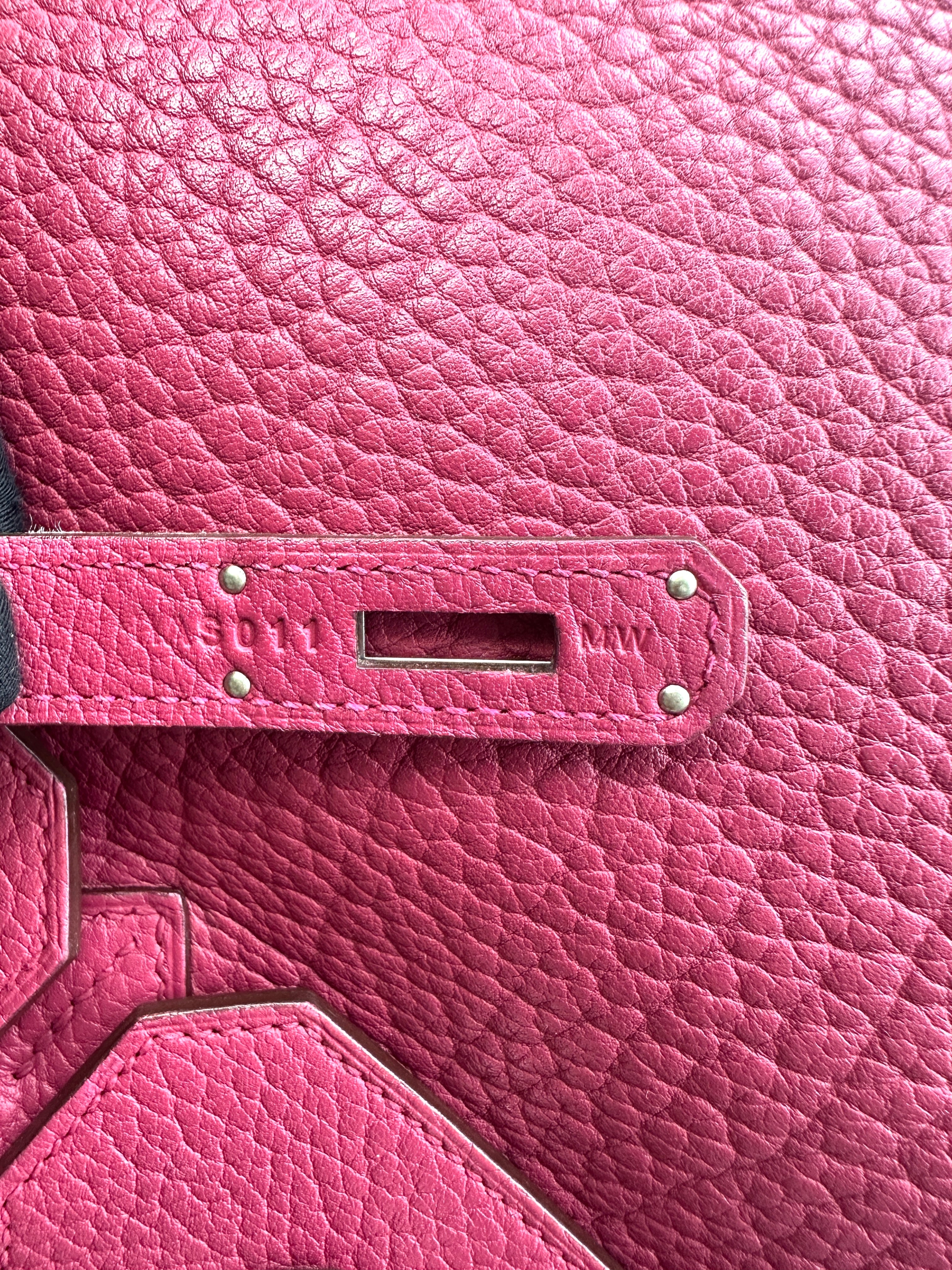 Hermes Birkin35 Pink Leather Top Handle Bag HR130