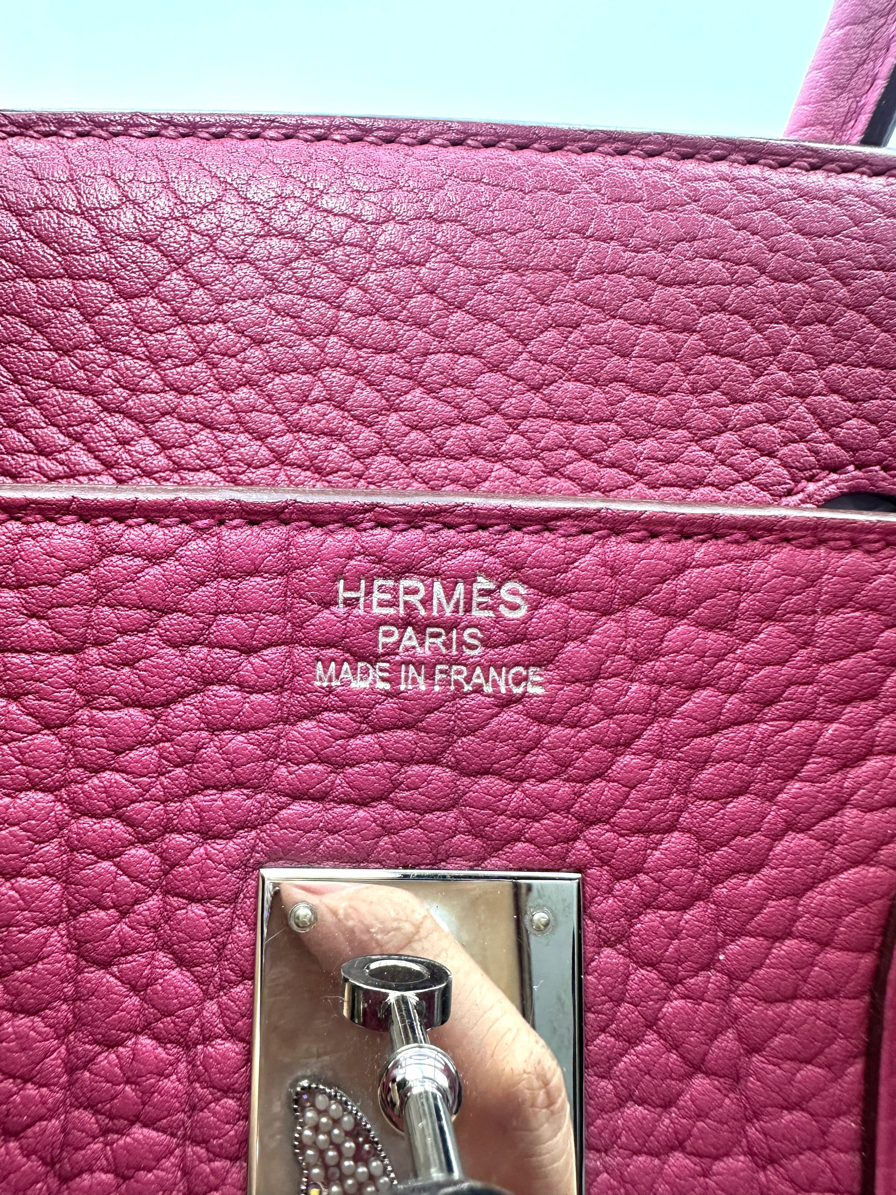 Hermes Birkin35 Pink Leather Top Handle Bag HR130