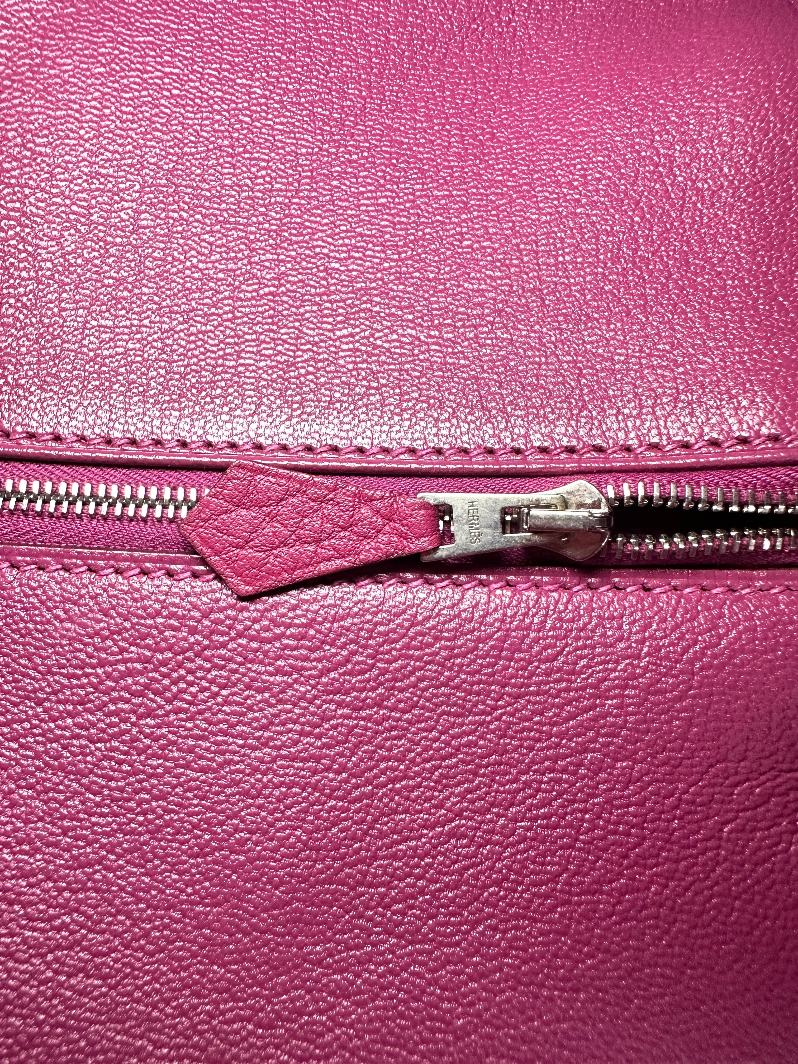Hermes Birkin35 Pink Leather Top Handle Bag HR130