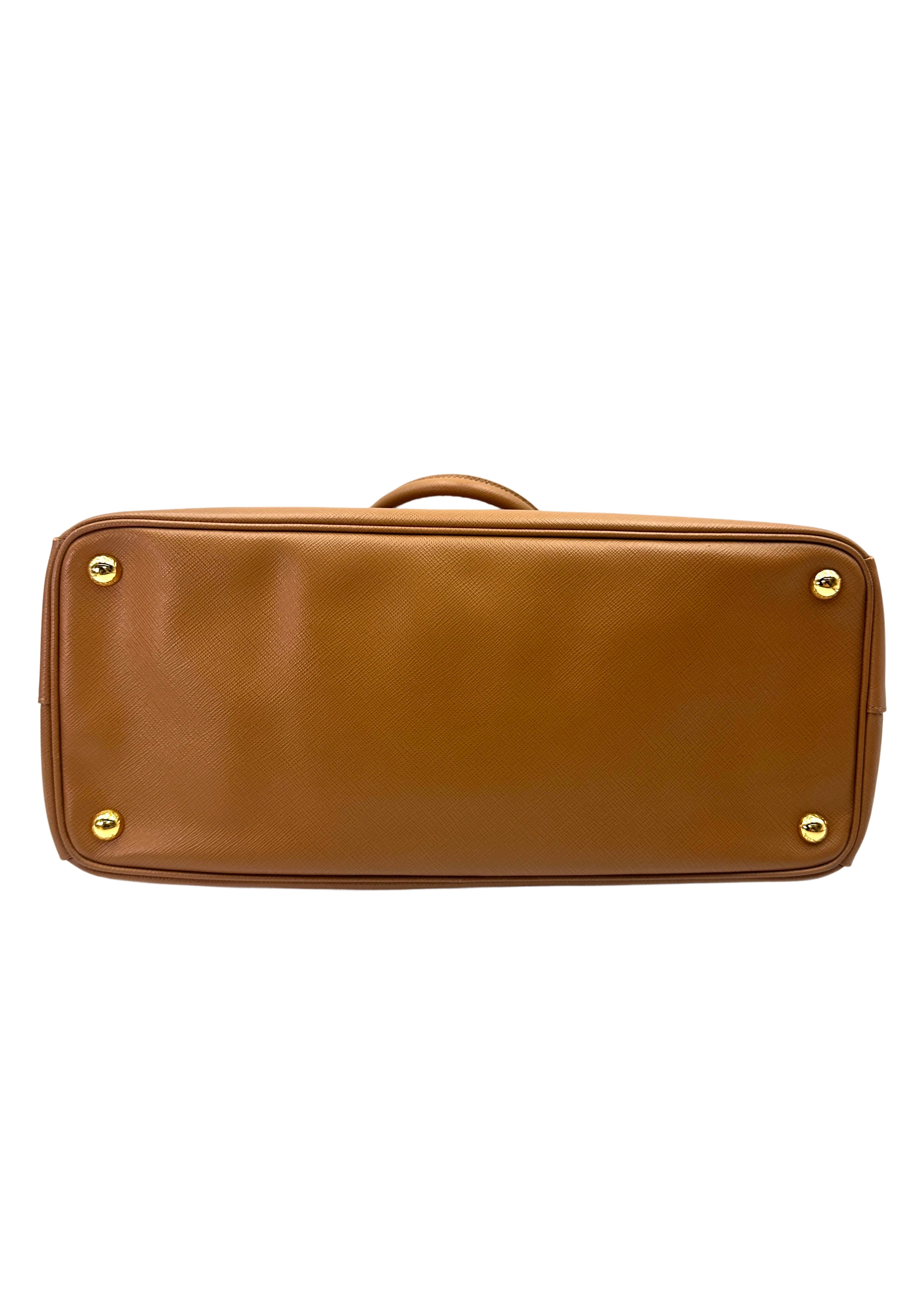 Prada Galleria Brown Saffiano Leather Handle Bag PR397