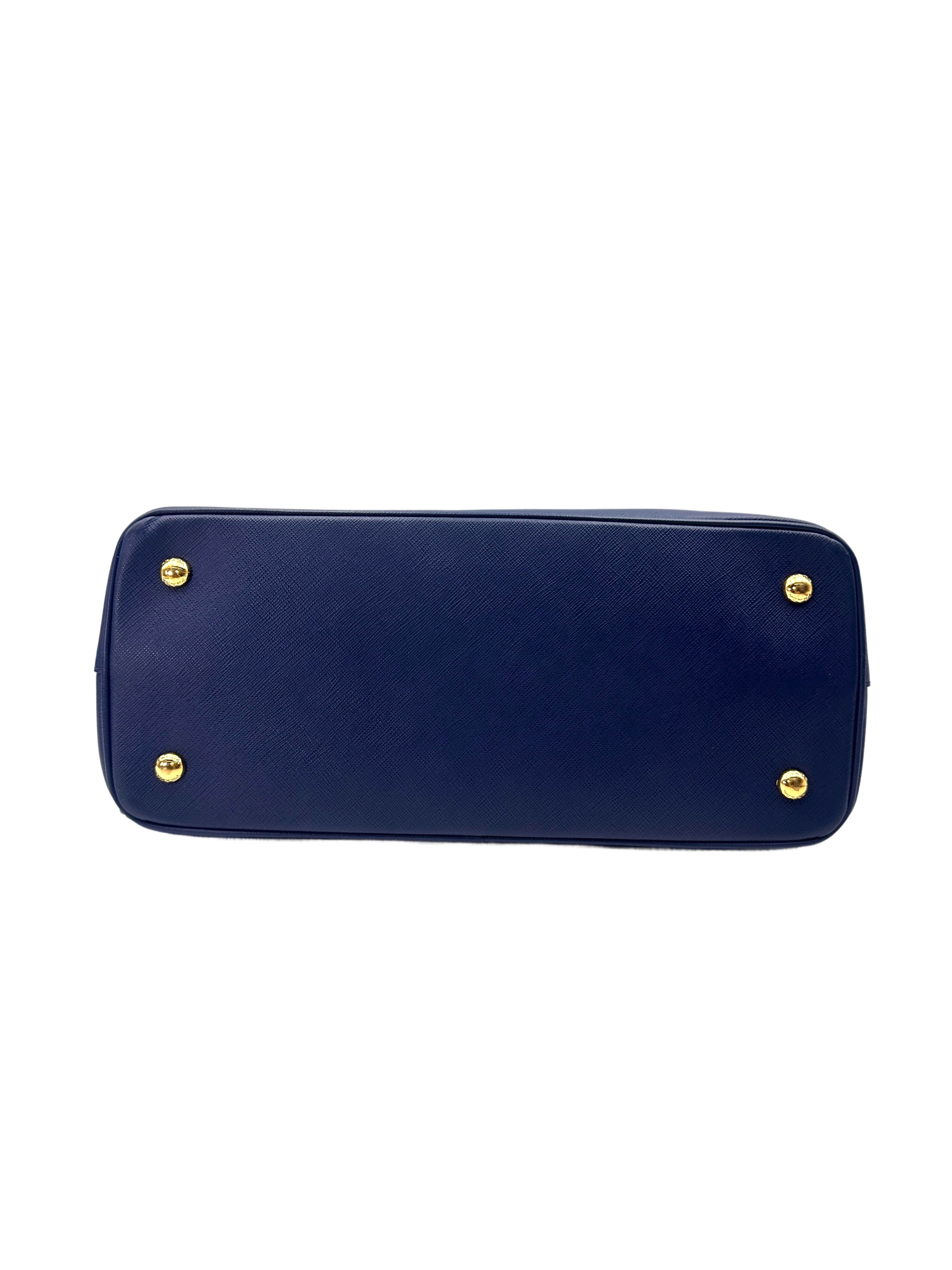 Prada Galleria Blue Saffiano Leather Handle Bag PR396