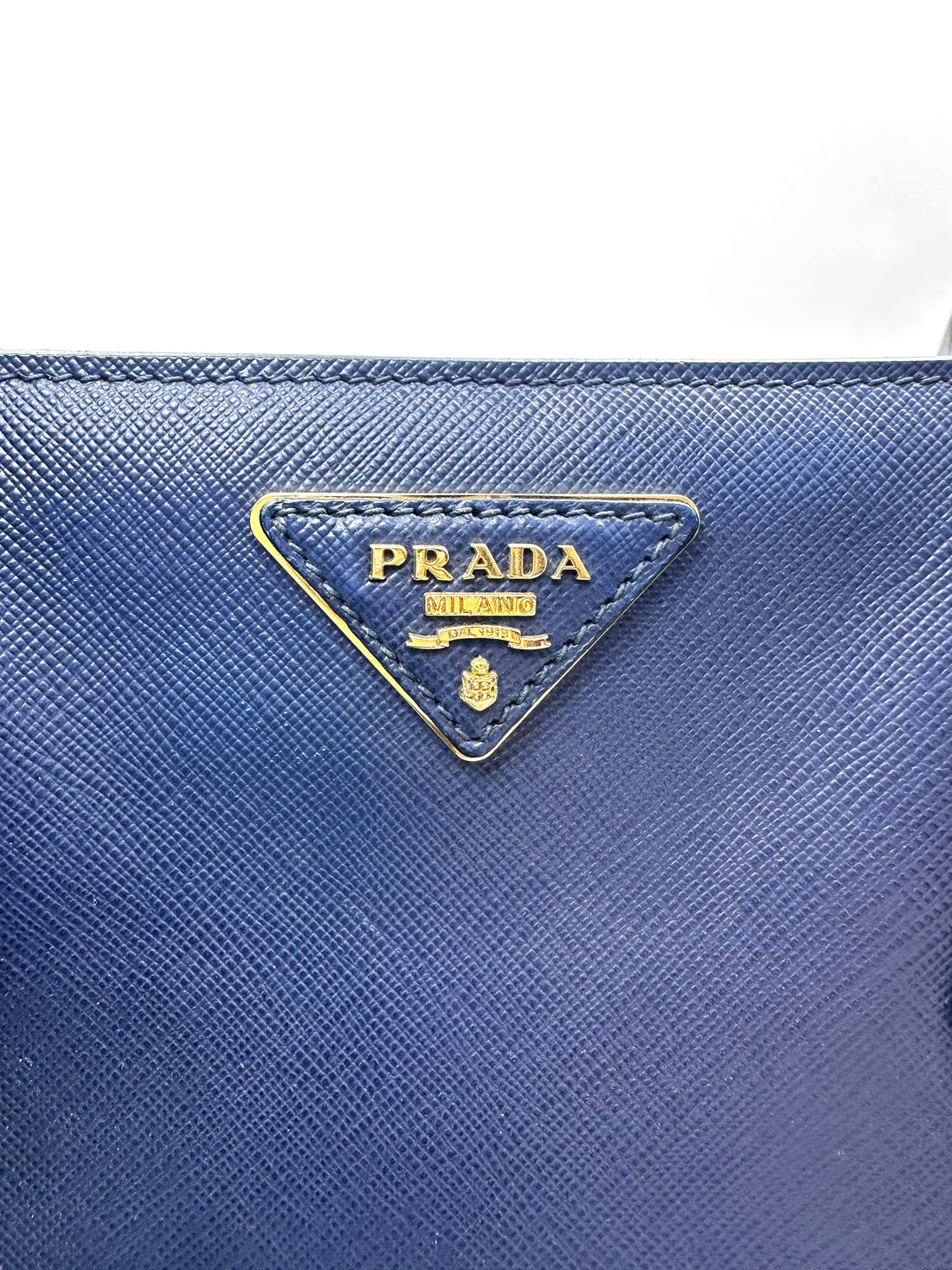 Prada Galleria Blue Saffiano Leather Handle Bag PR396
