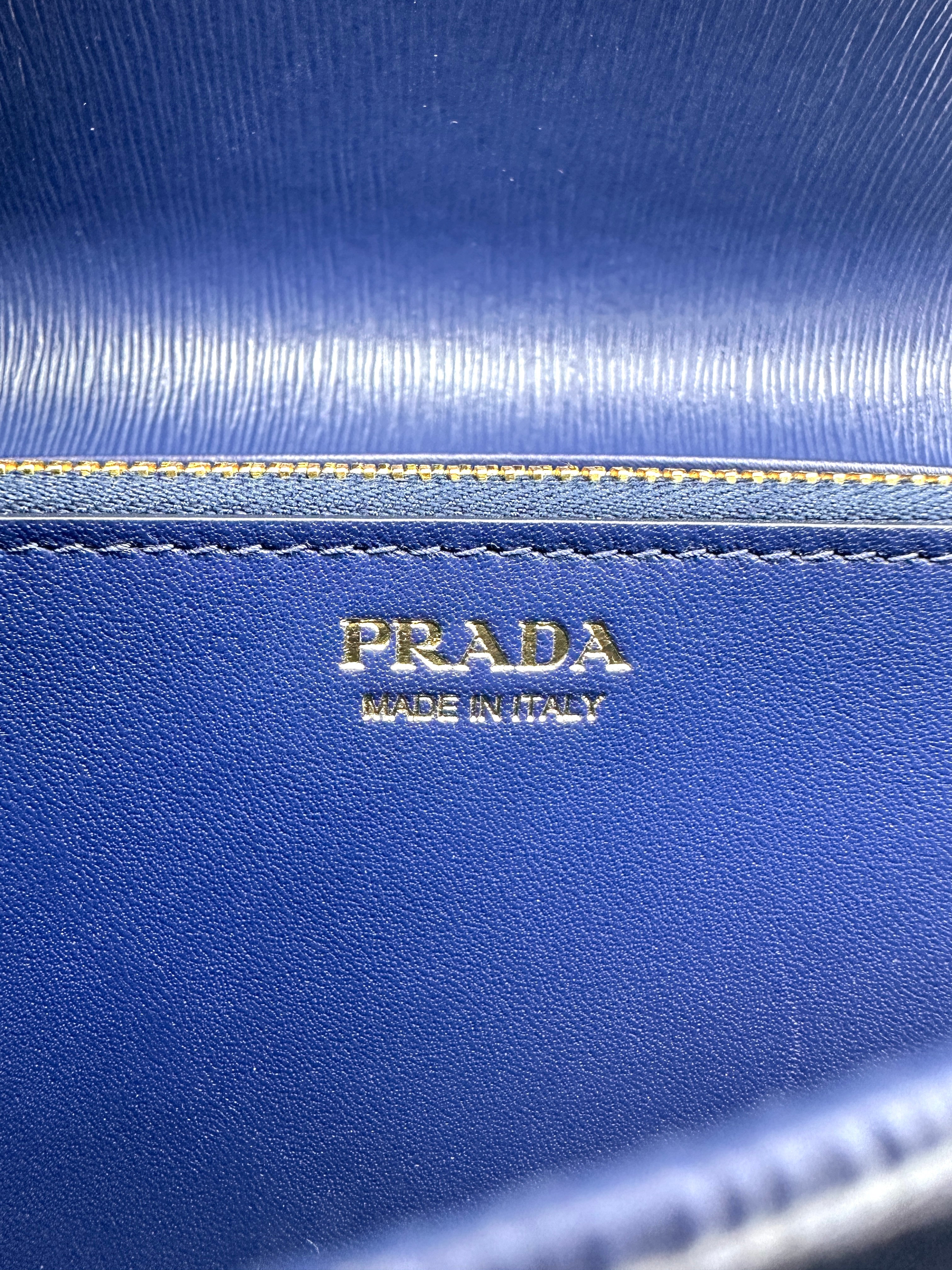 Prada Blue Epi Leather Wallet On Chain PR398