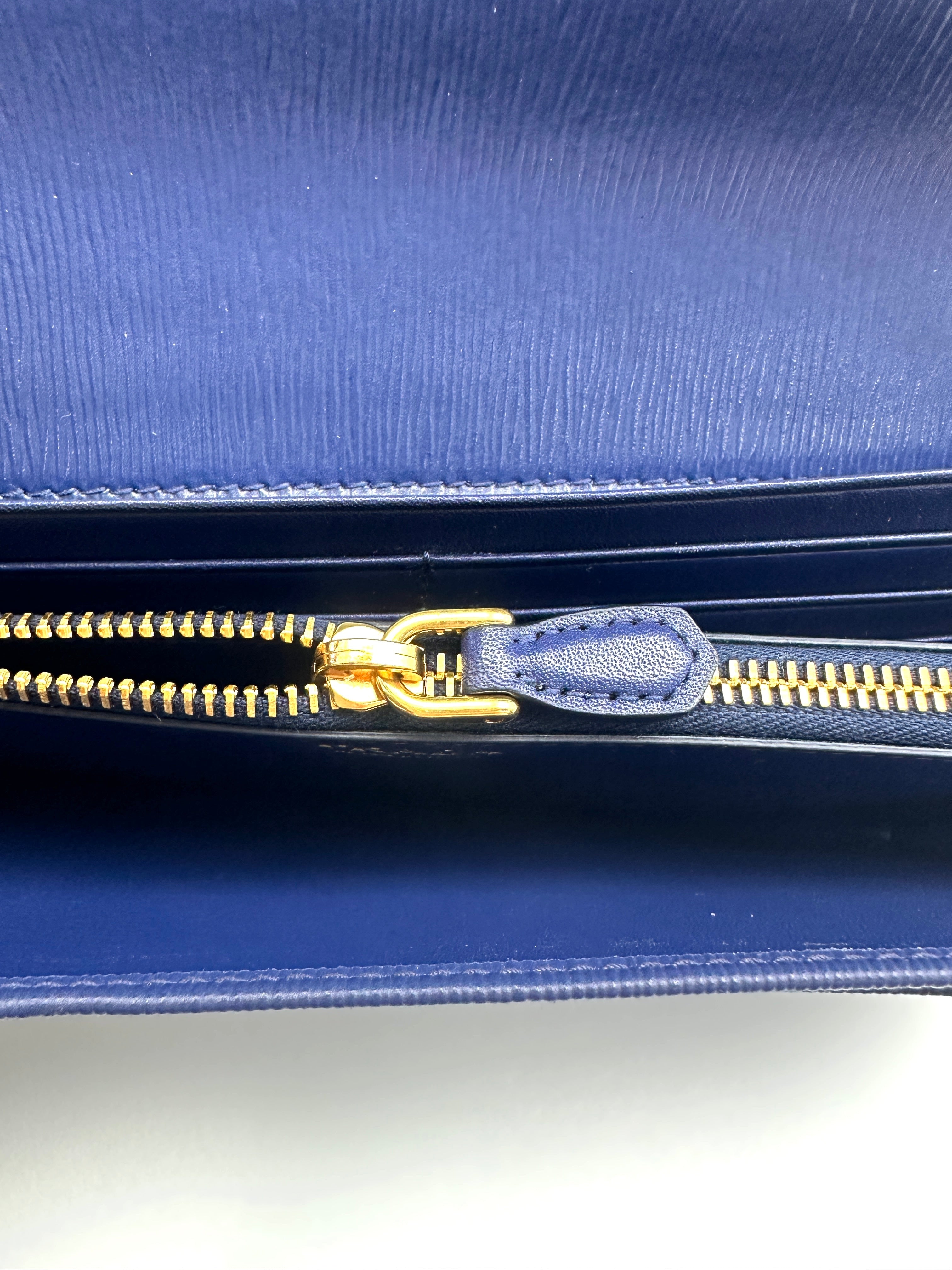 Prada Blue Epi Leather Wallet On Chain PR398
