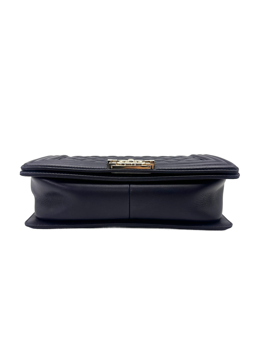 Chanel LeBoy Navy Quilted Calfskin Medium Size Flap Bag With Gold Hardware(22***57) CC2033