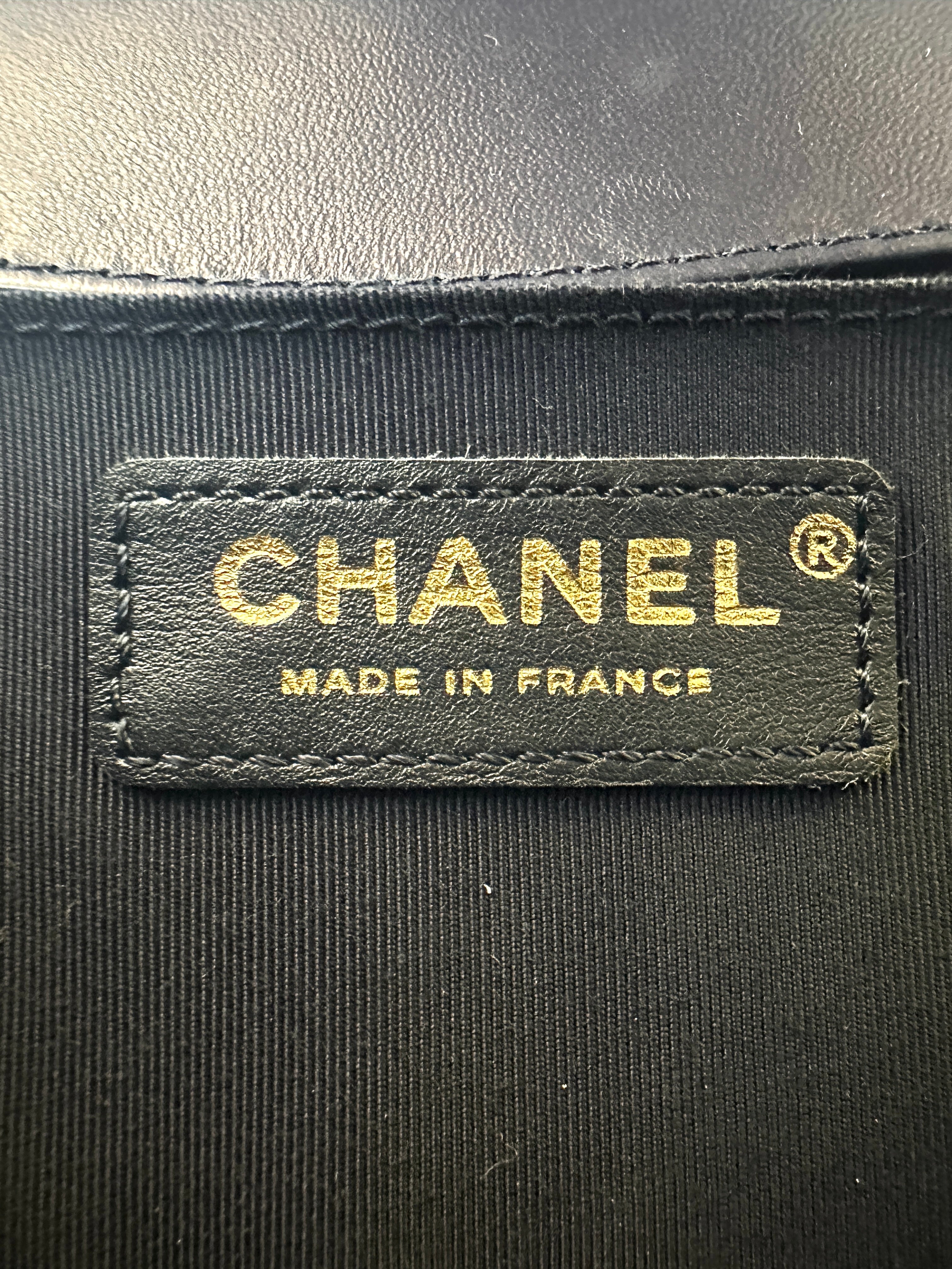 Chanel LeBoy Navy Quilted Calfskin Medium Size Flap Bag With Gold Hardware(22***57) CC2033