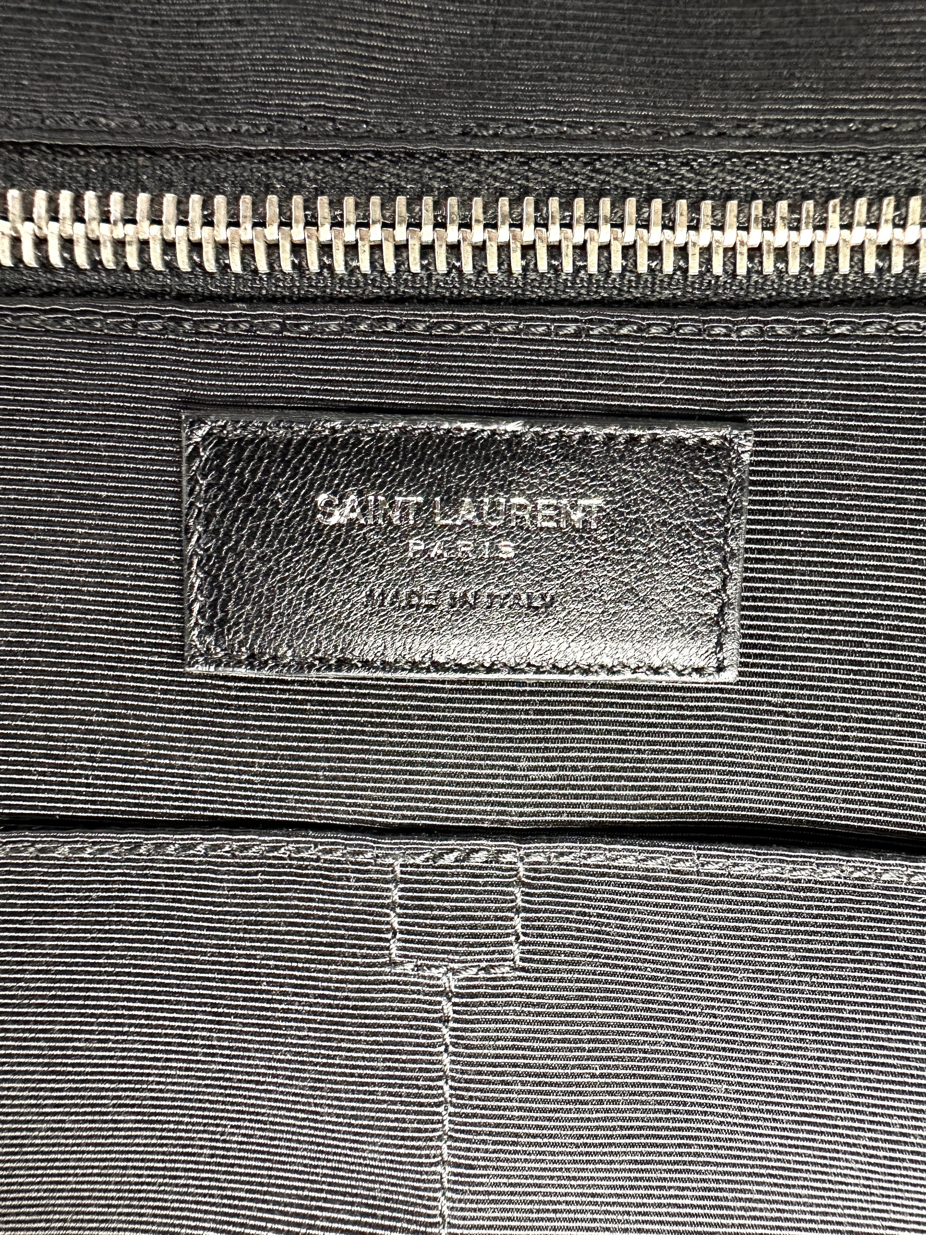 Saint Laurent Museum Black Crocodile-Embossed Leather Handle Bag SL245