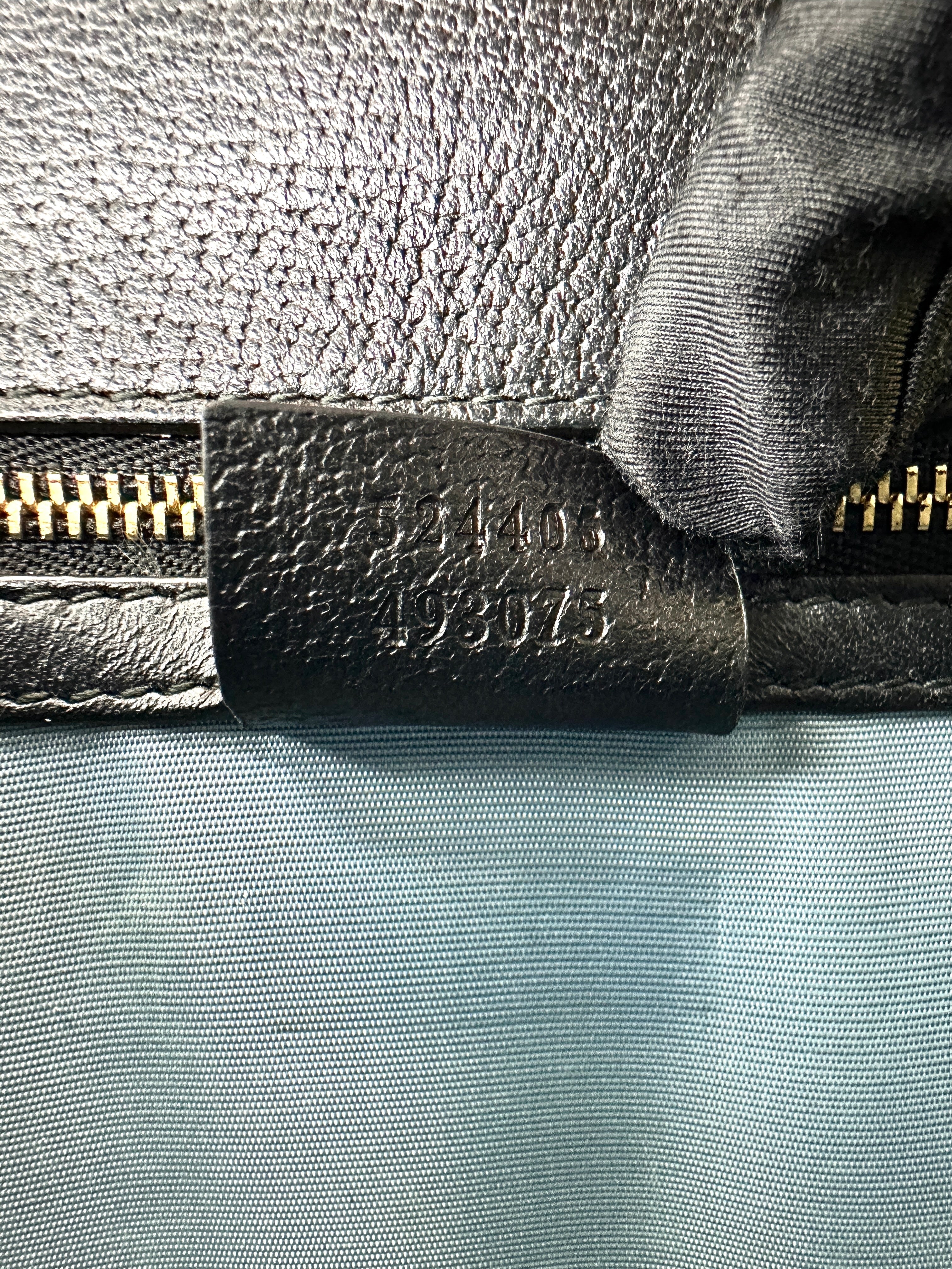 Gucci Sylvie Bee Star Black Leather Small Size Shoulder Bag GG1122